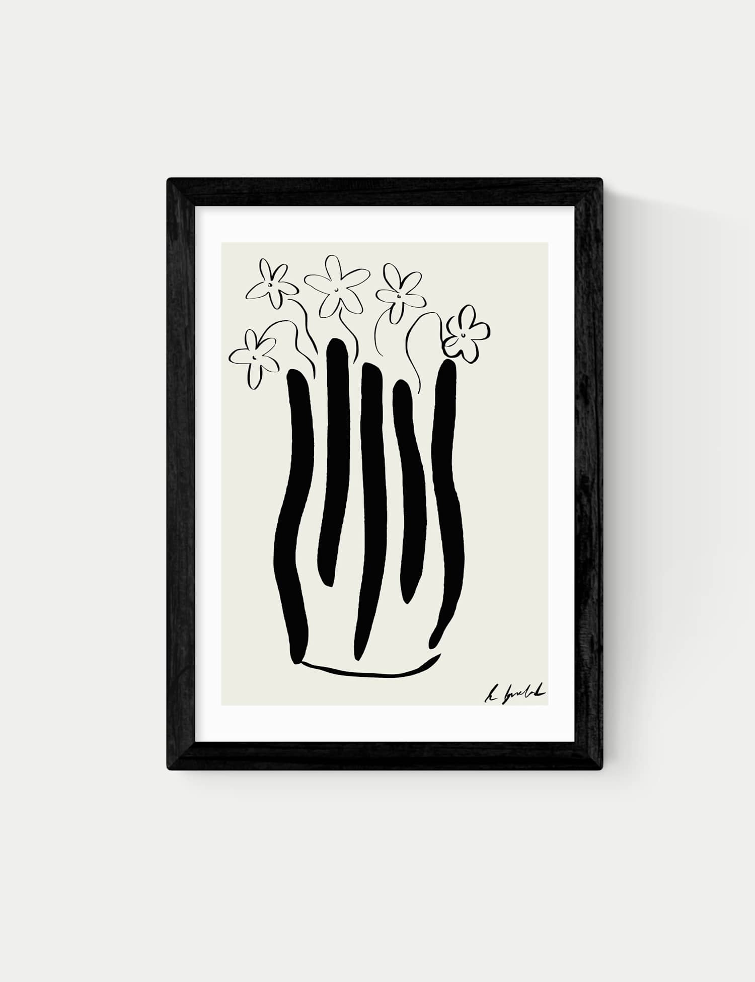 East End Prints Abstract Vase Framed Art Black
