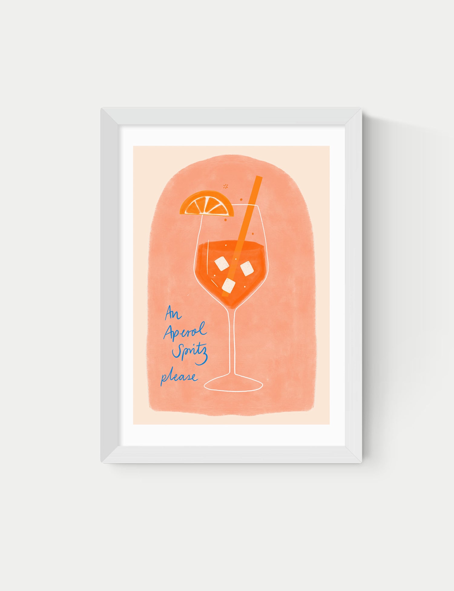 East End Prints Aperol Framed Art White