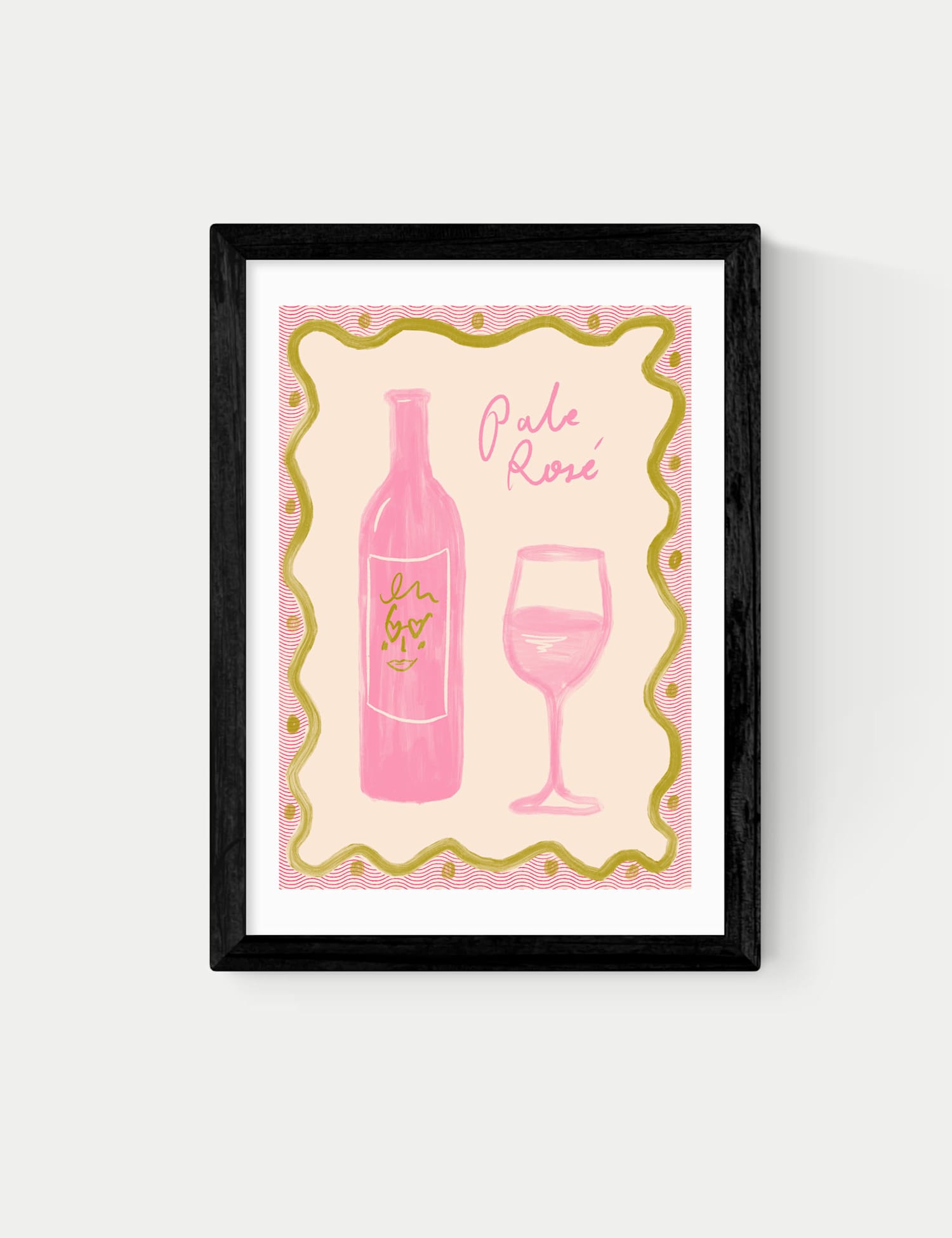 East End Prints Pale Rose Framed Art Black