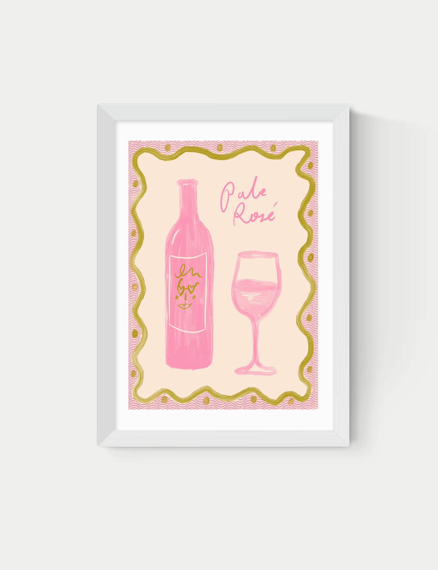 East End Prints Pale Rose Framed Art White