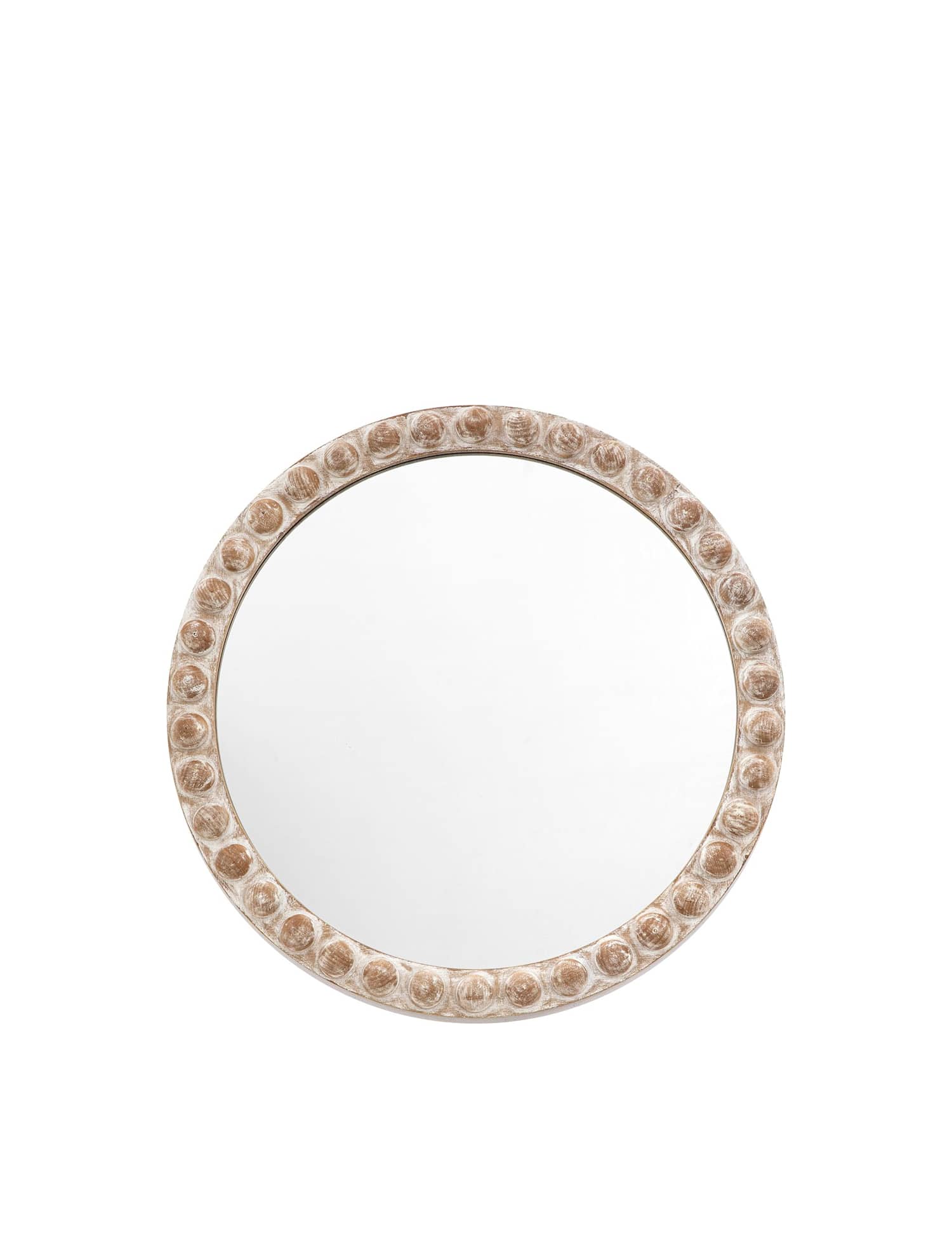Gallery Direct Millbrook Wooden Small Round Wall Mirror Natural