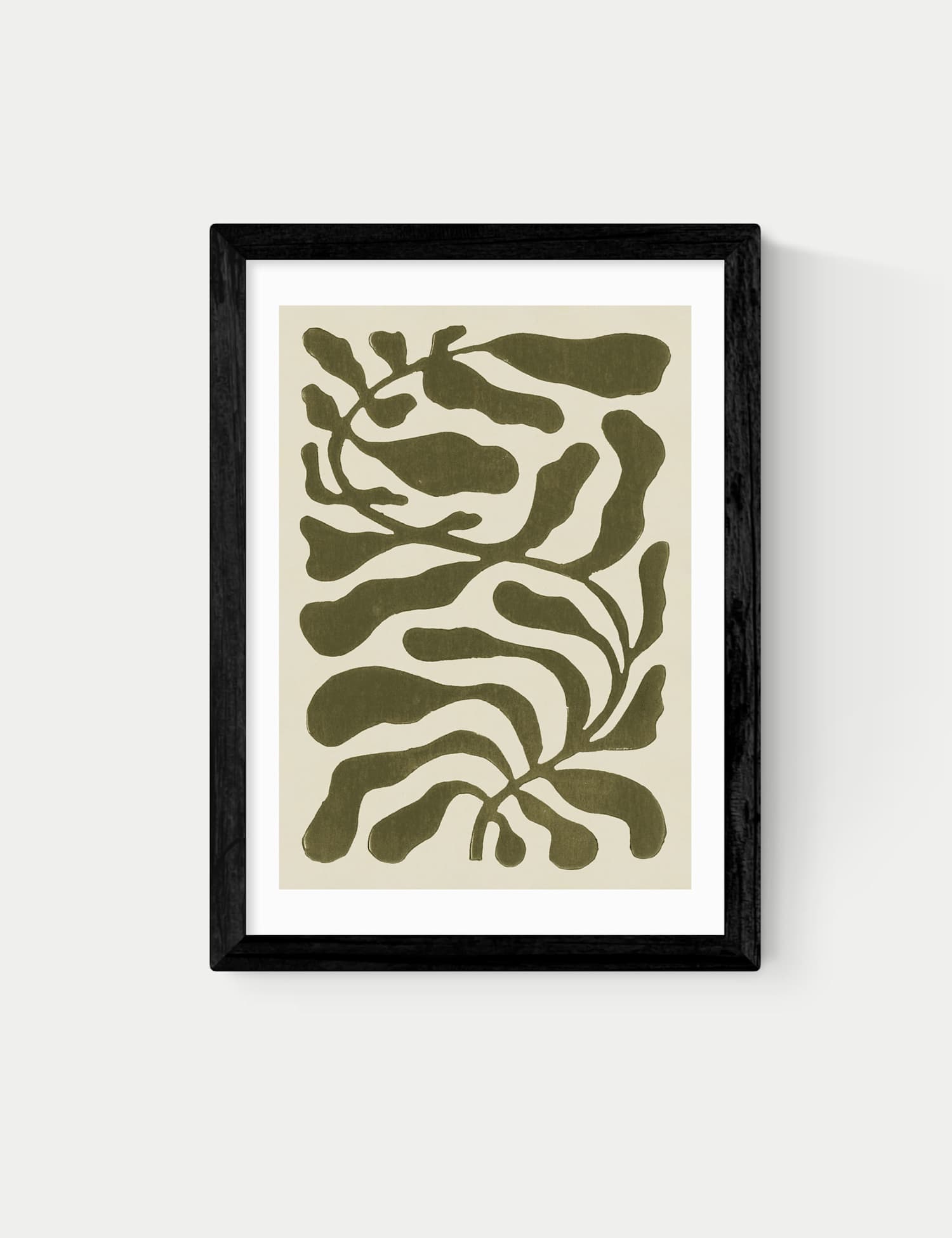 East End Prints One Hundred Leaved Plant Green Framed Art Black