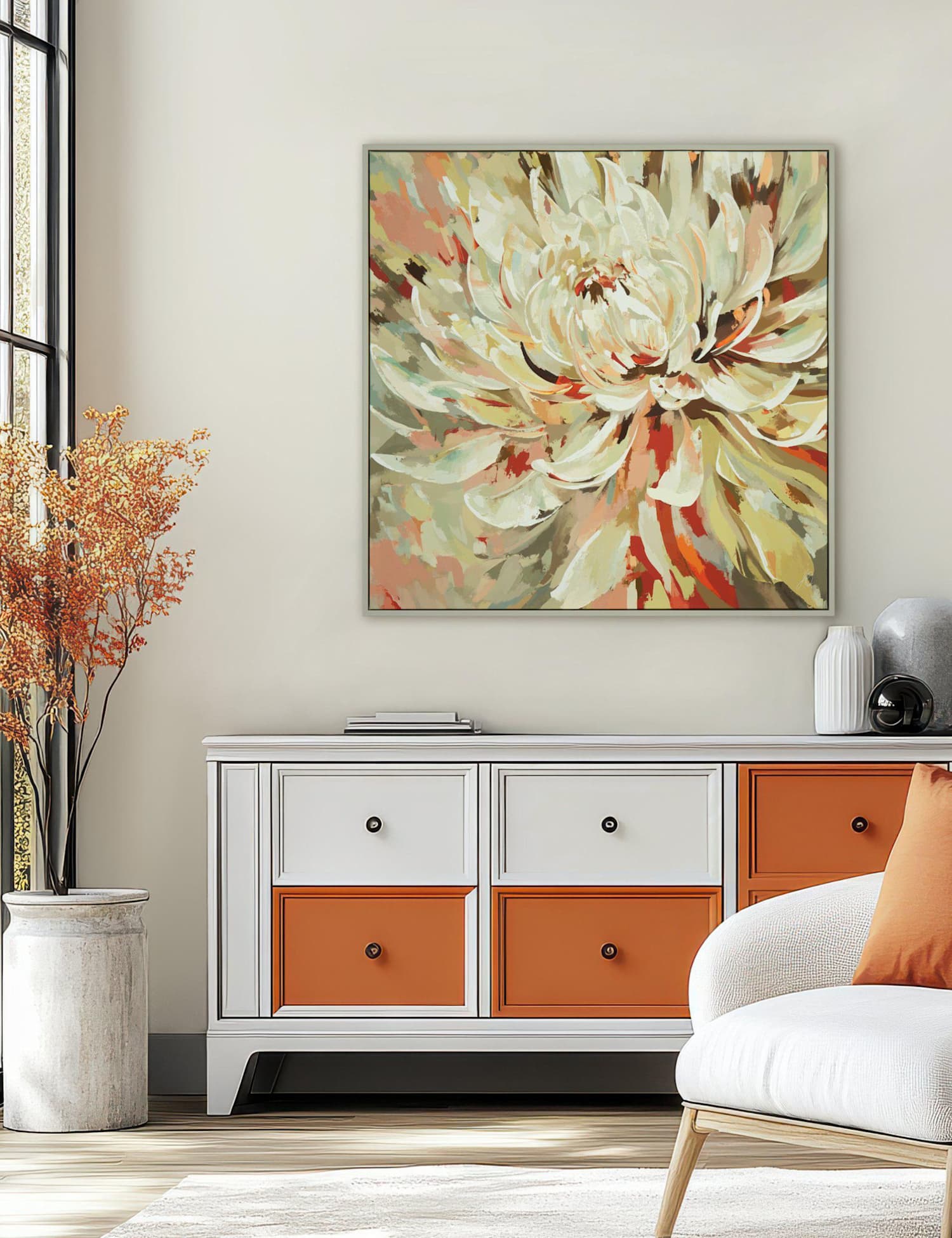 Gallery Direct Loved Up Floral Square Framed Canvas Multi