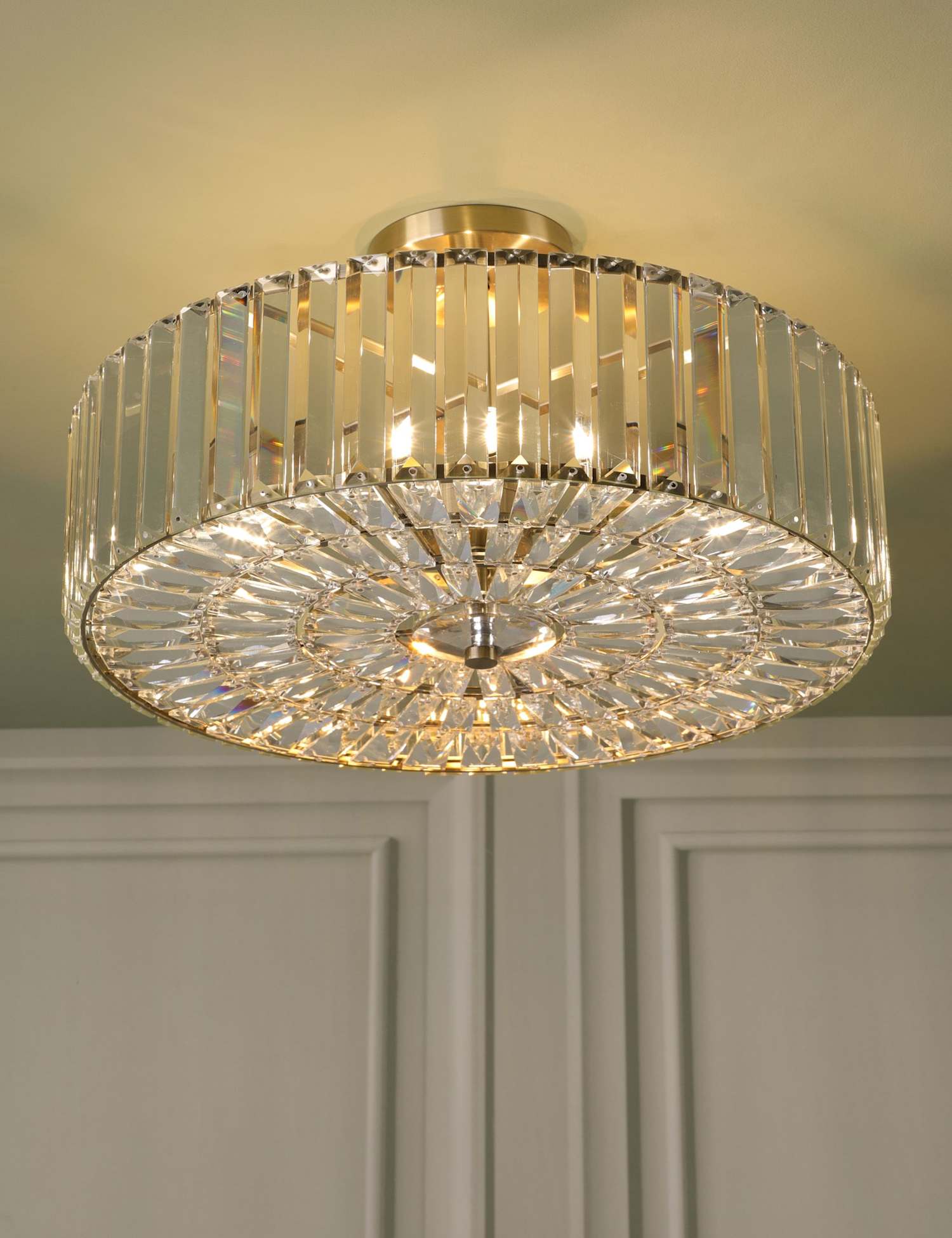 Laura Ashley Fernhurst Semi Flush Ceiling Light Antique Brass