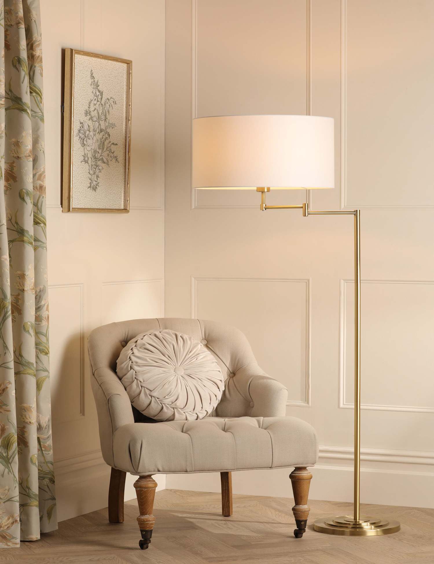Laura Ashley Marlowe Floor Lamp Antique Brass