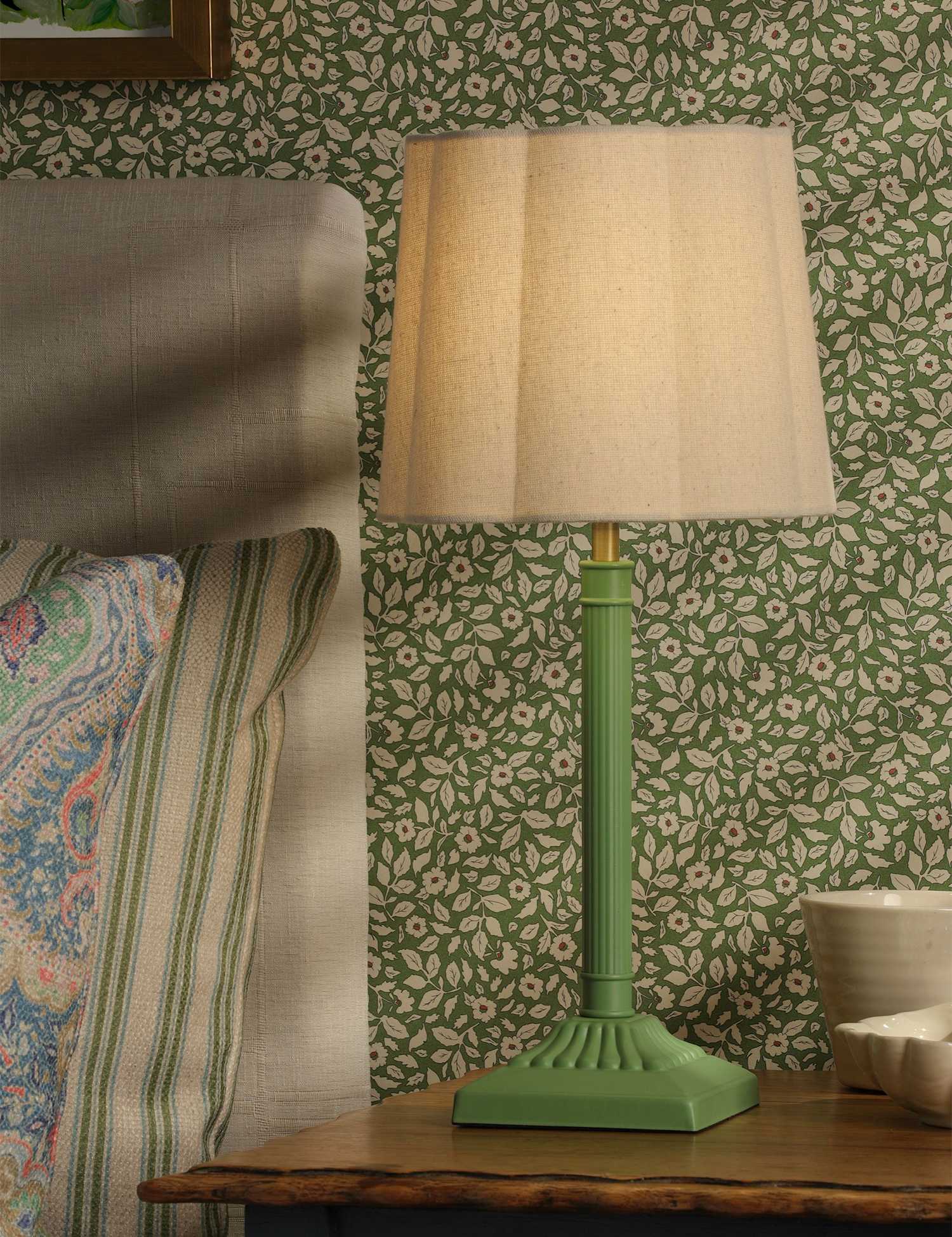 Joules Home Lighting Buscot Metal Scallop Shade Table Lamp Green