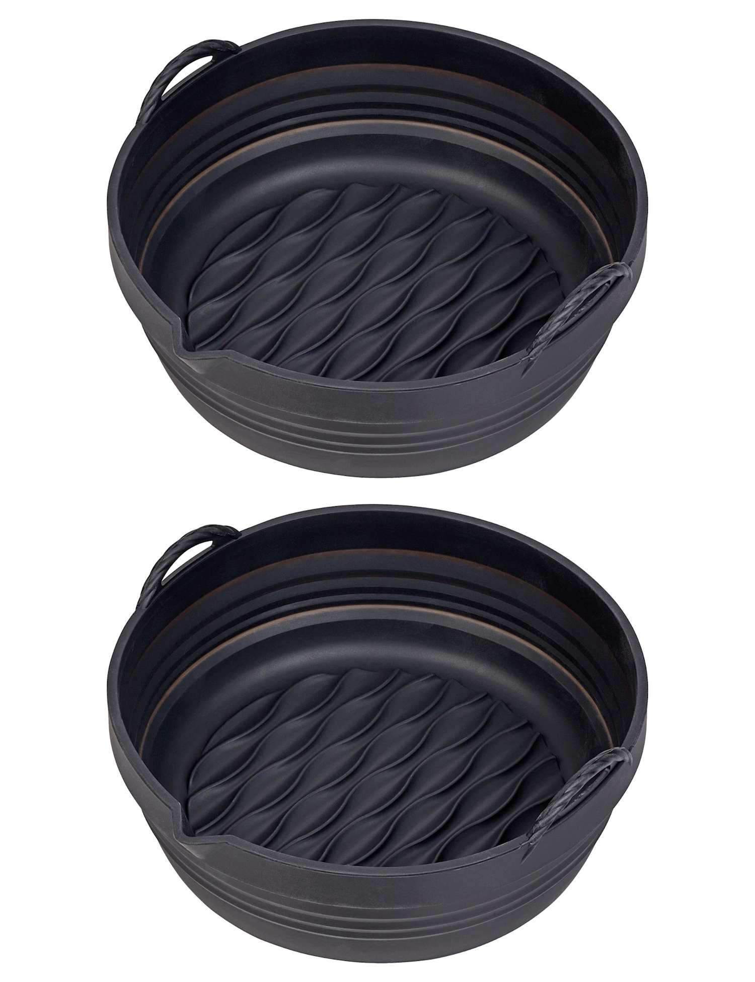 Tala Set of 2 Round Silicone 22cm Air Fryer Liners Black