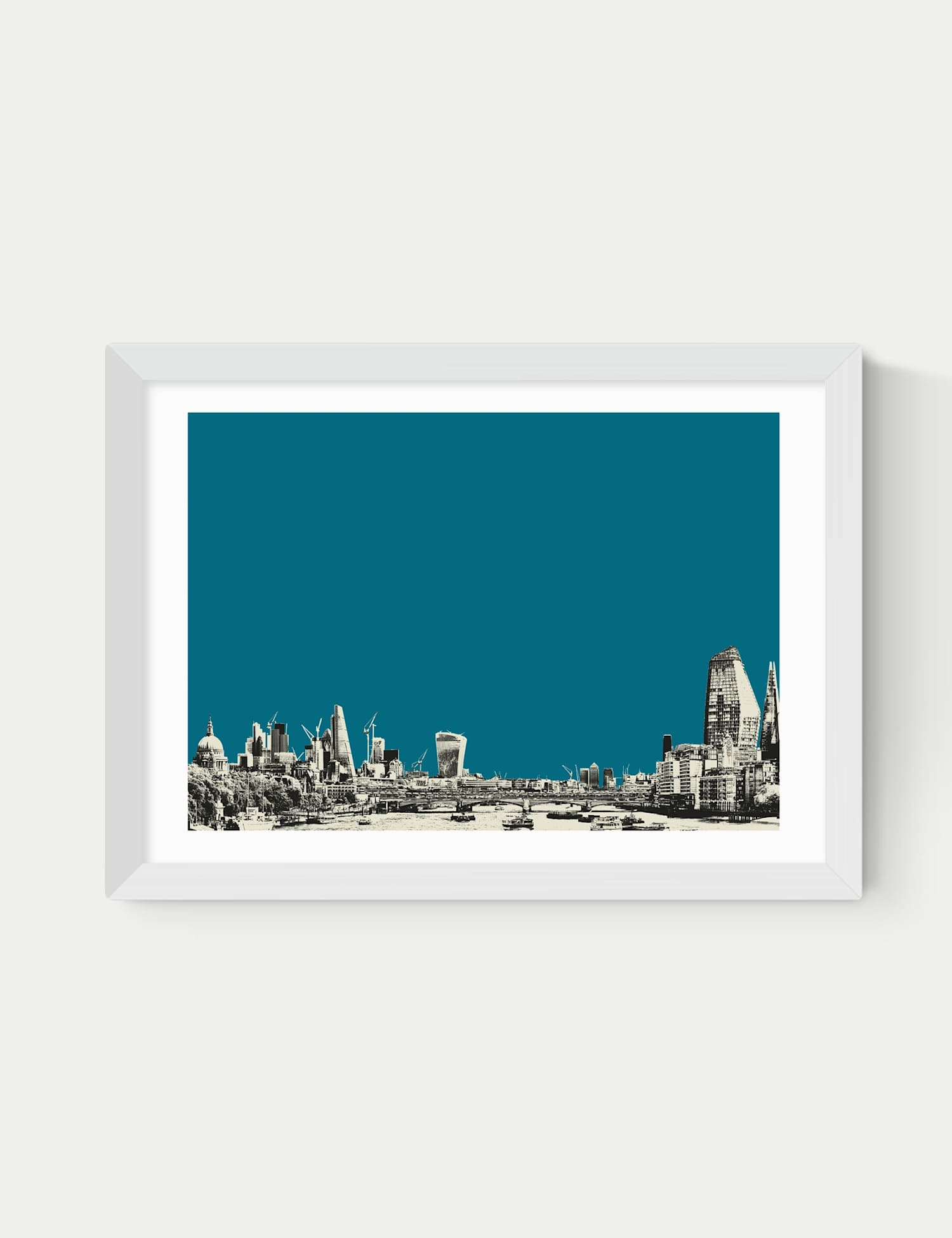 East End Prints North & South Framed Art Print White
