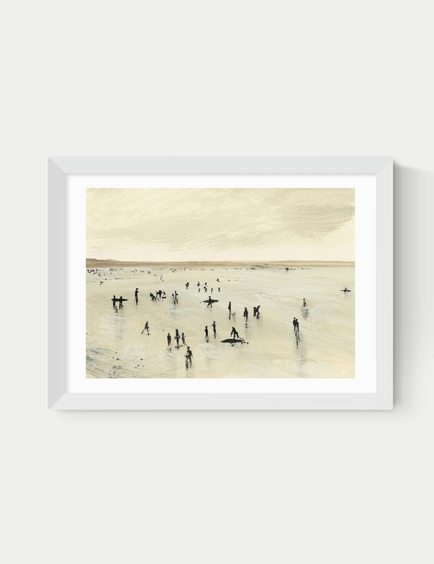 East End Prints Croyde Framed Art Print White