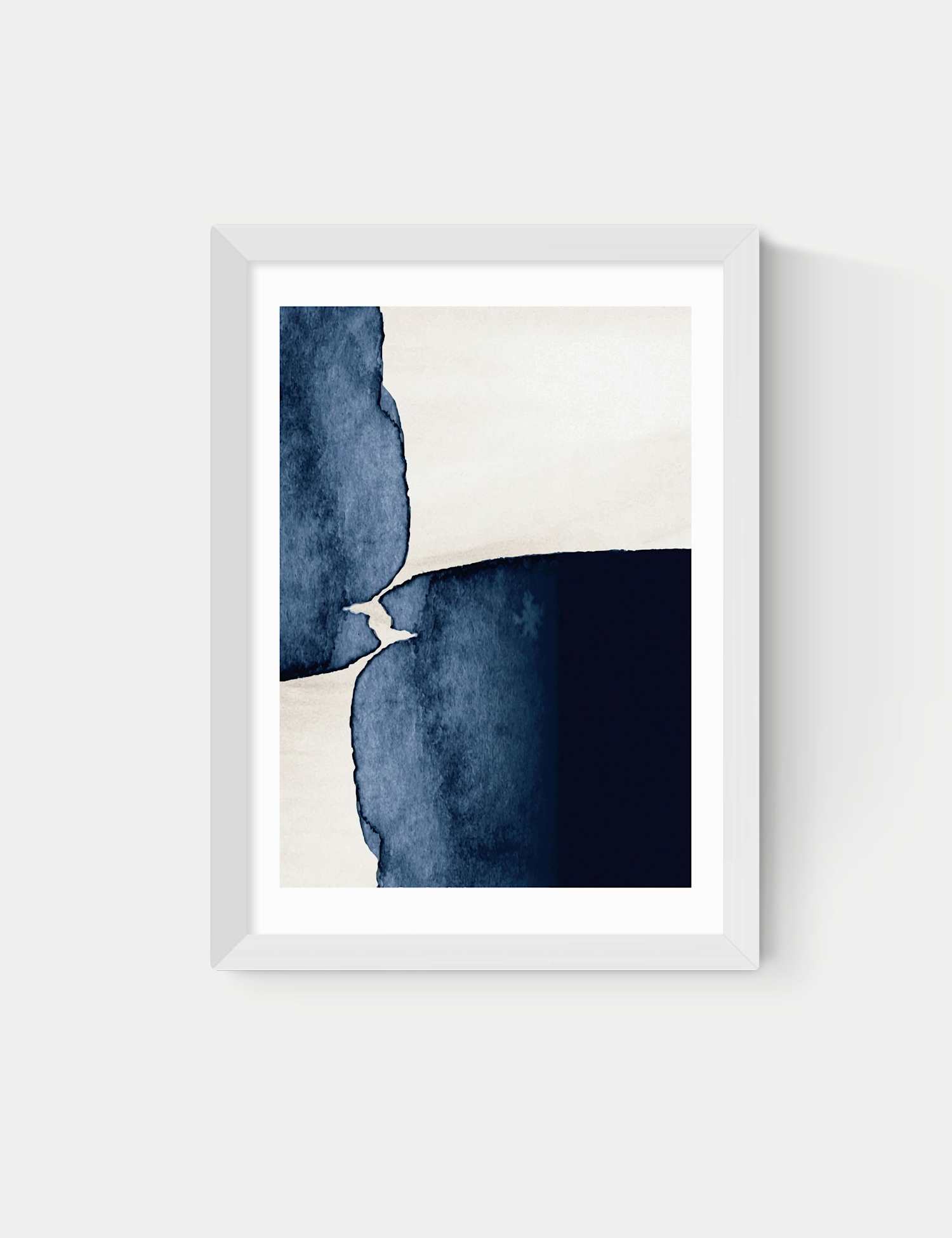 East End Prints Watercolour Abstract Rectangle Framed Art White