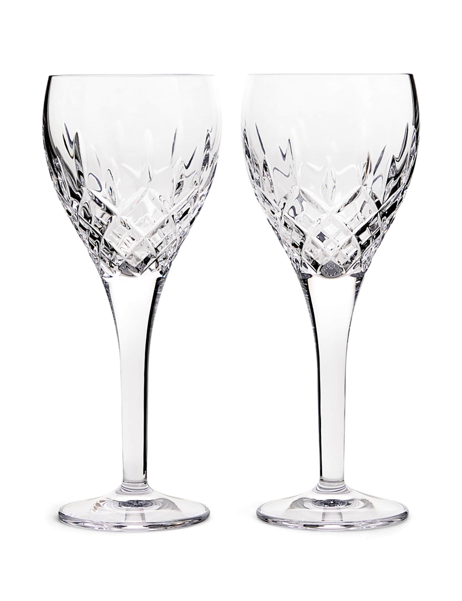 Royal Doulton Set of 2 Ashmere Crystal Wine Glasses Clear