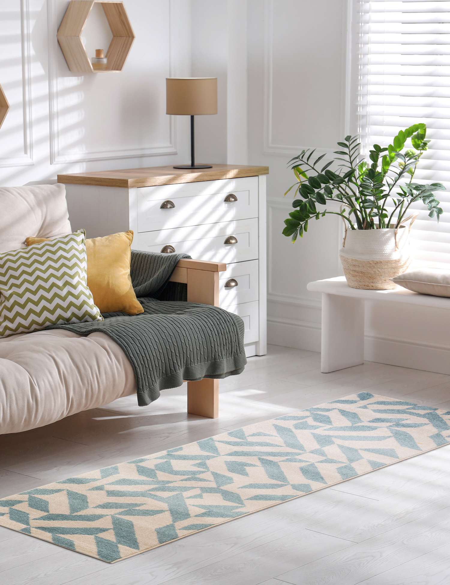 Asiatic Muse Shapes Rug Blue