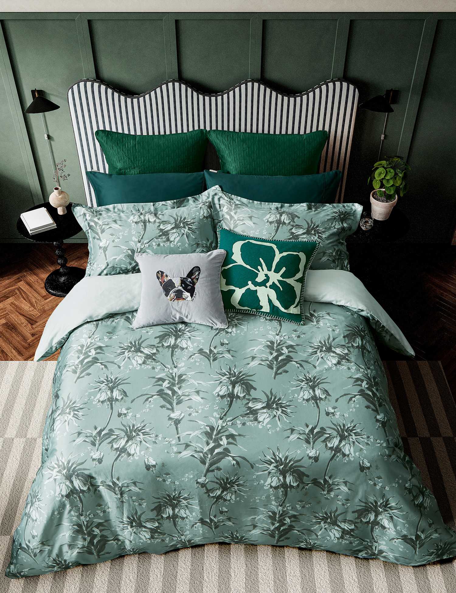 Ted Baker Sateen Belmar Floral Bedding Set Mint