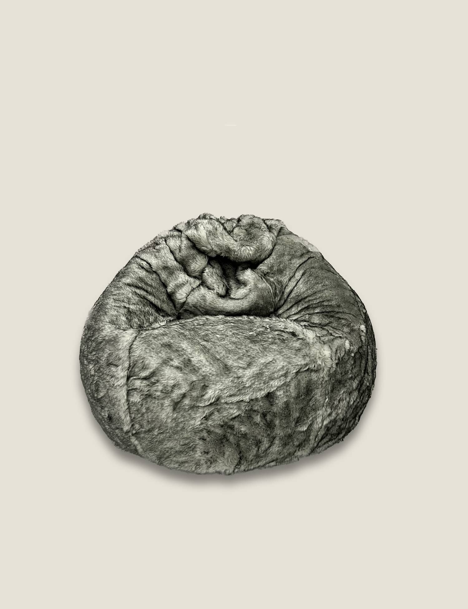 Kaikoo Faux Fur Pouffe Grey