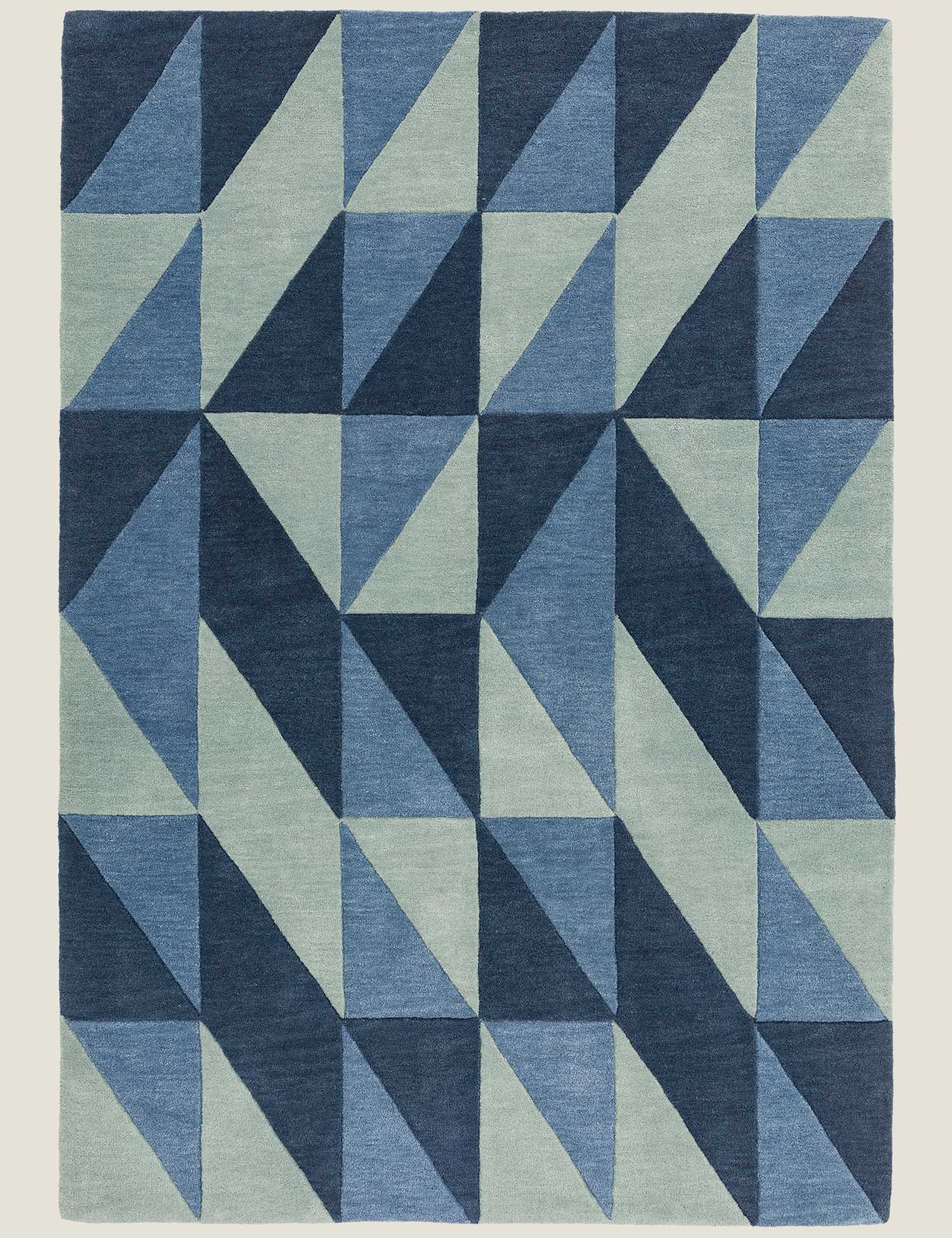 Asiatic Reef Flag Blue Pure Wool Rug Blue Mix