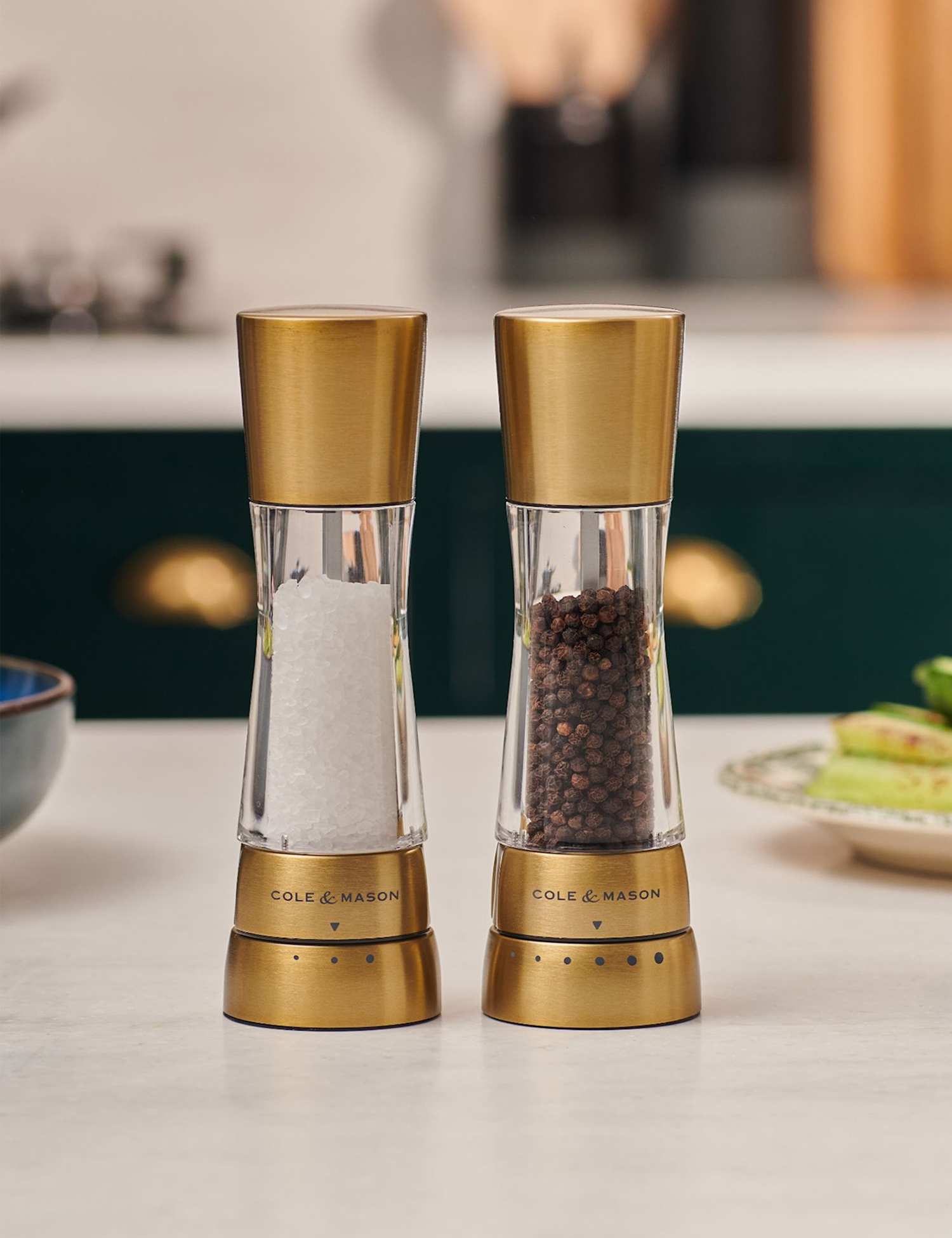 Cole & Mason Resin Salt & Pepper Mill Set 190mm Gold