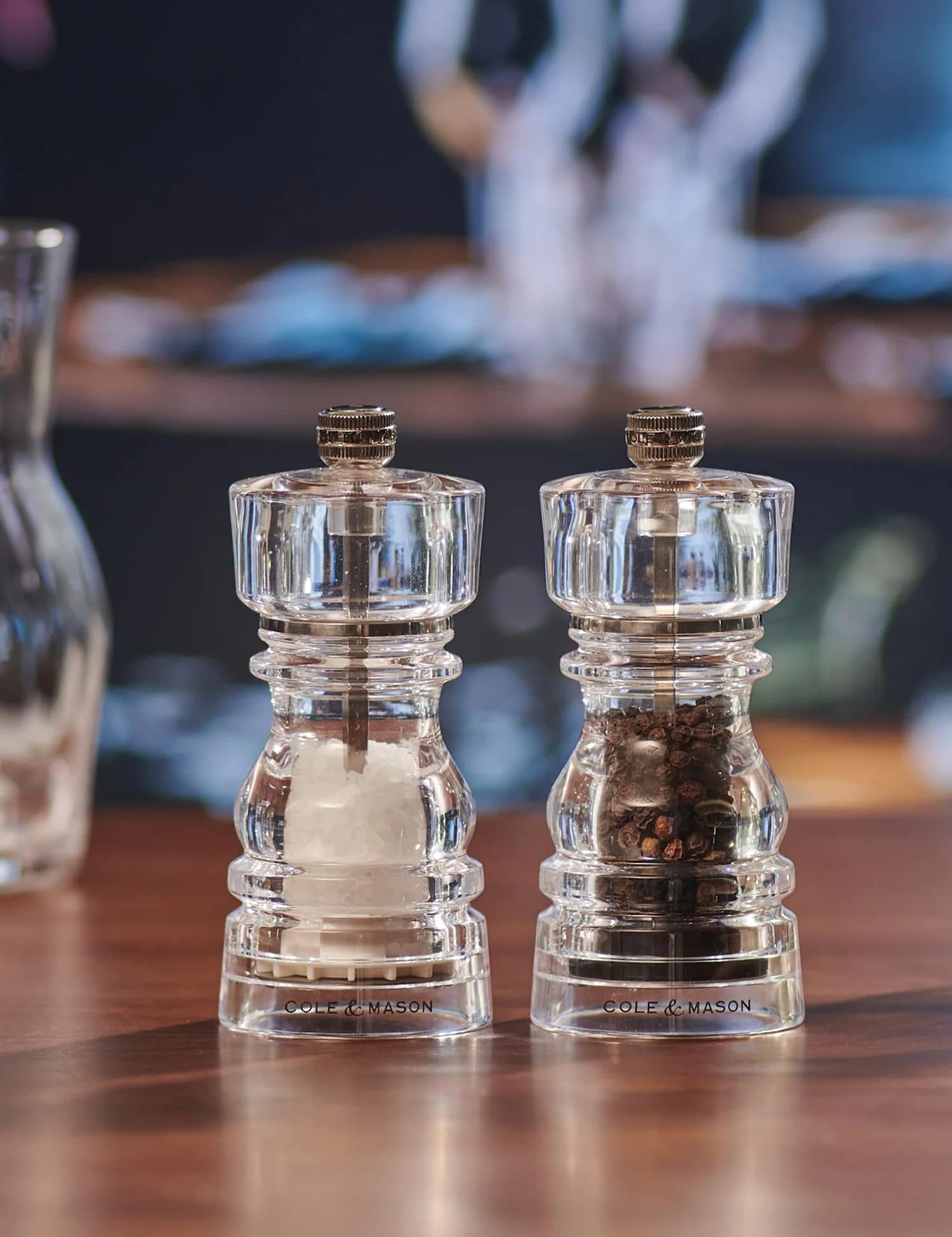 Cole & Mason Resin Salt & Pepper Mill Gift Set 130mm Clear