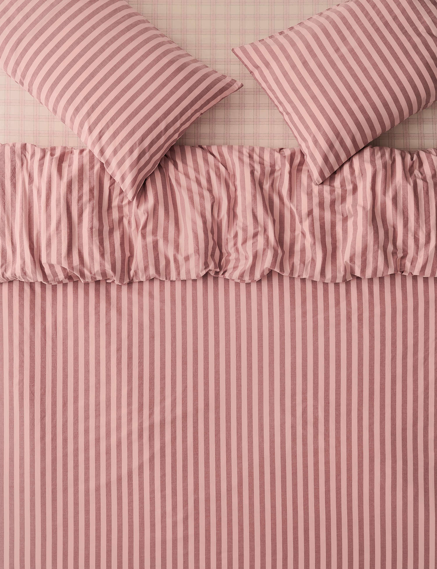 Piglet In Bed Pure Cotton Pembroke Stripe Bedding Set Light Pink