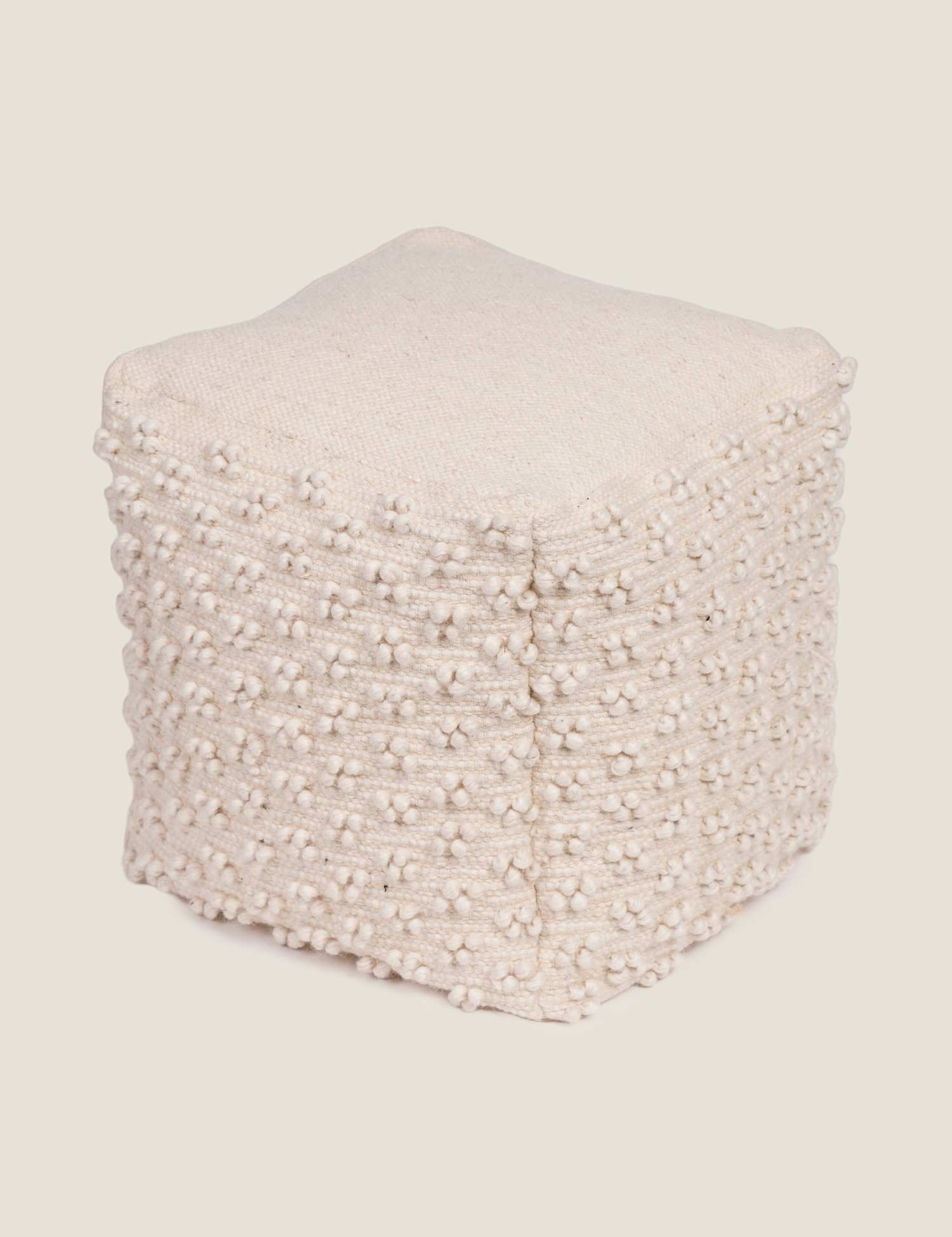 Kaikoo Textured Pouffe Cream