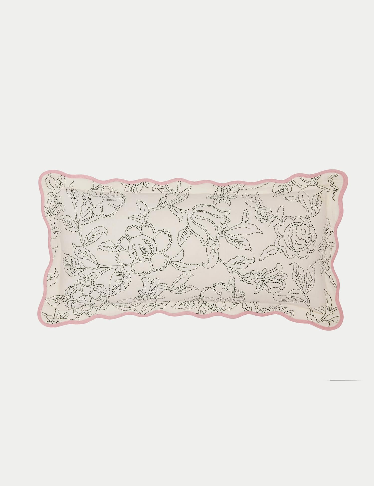 Joules Pure Cotton Juliette Embroidered Cushion Cream Mix