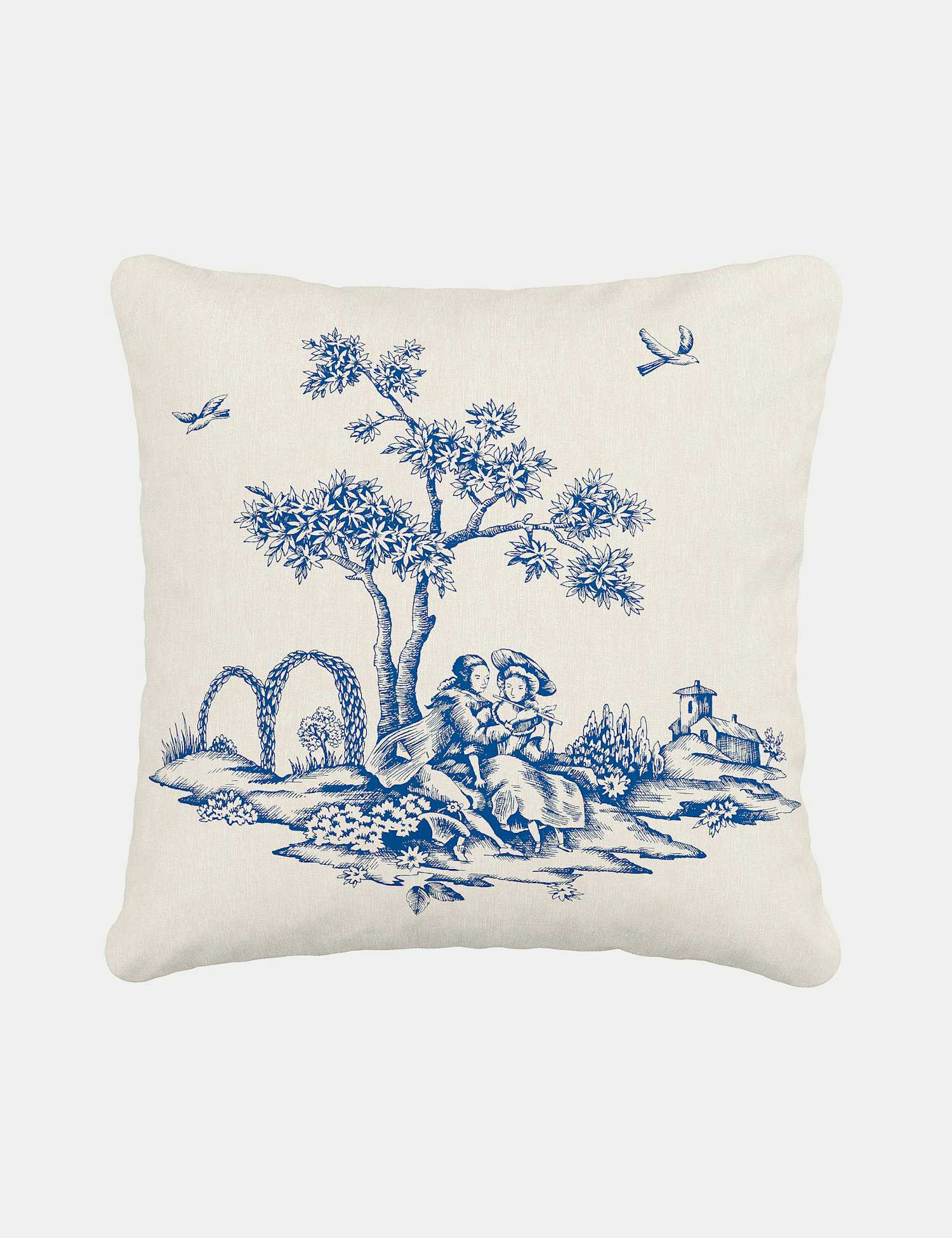 V&A Pure Cotton Enchanted Garden Cushion Cream Mix