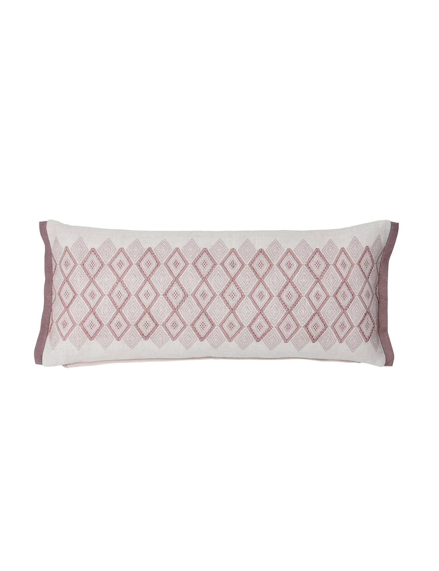 Bedeck of Belfast Pure Cotton Marielle Embroidered Cushion Coral