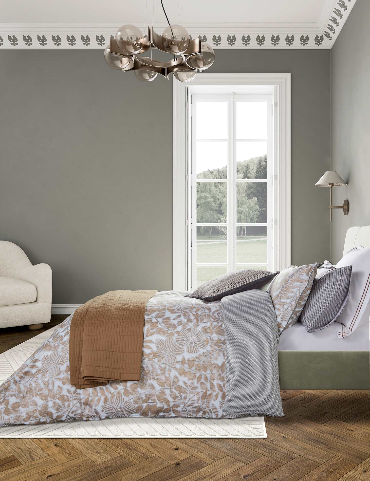 Bedeck of Belfast Pure Cotton Zenda Throw Charcoal