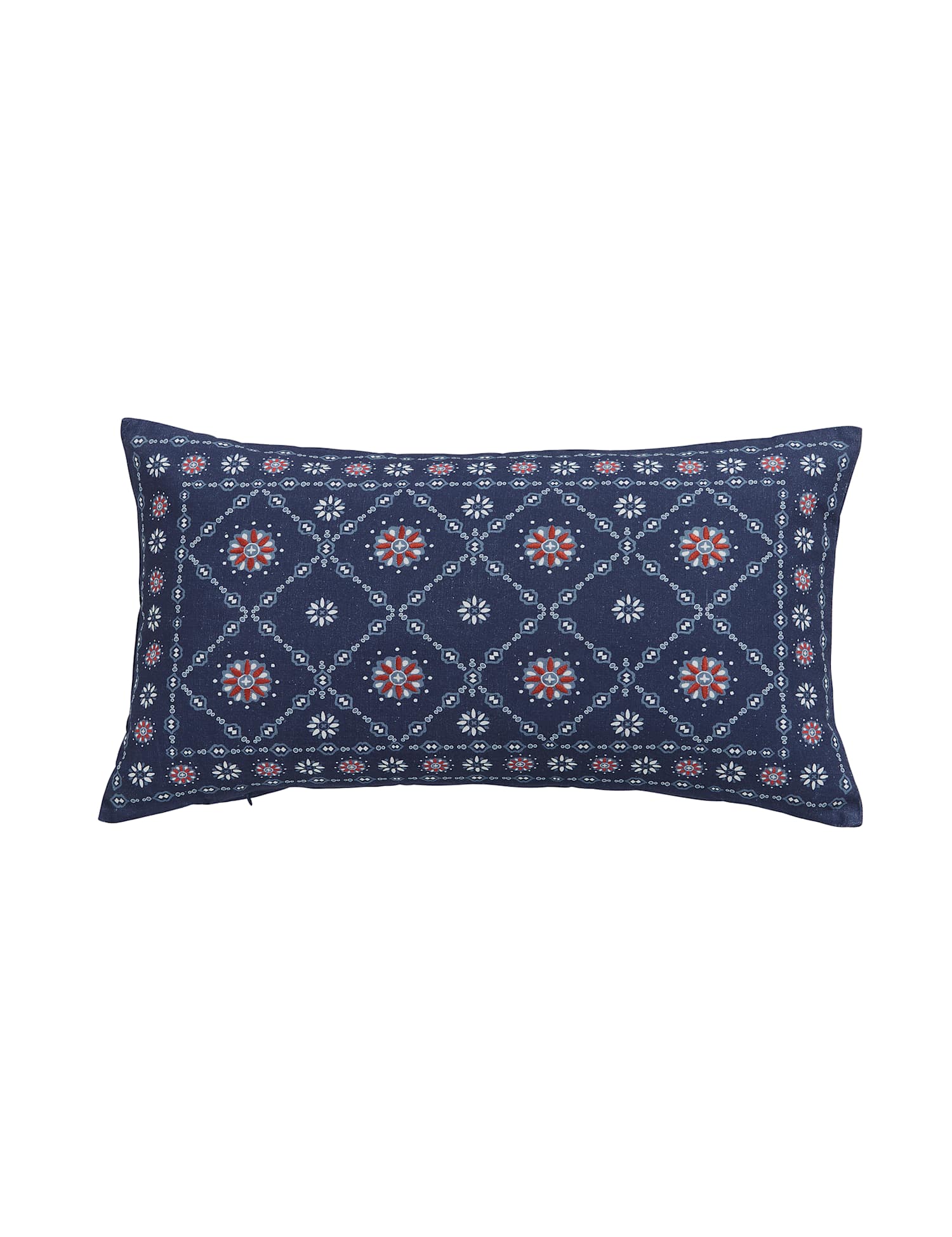 Joules Pure Cotton Grove Embroidered Cushion Blue Mix