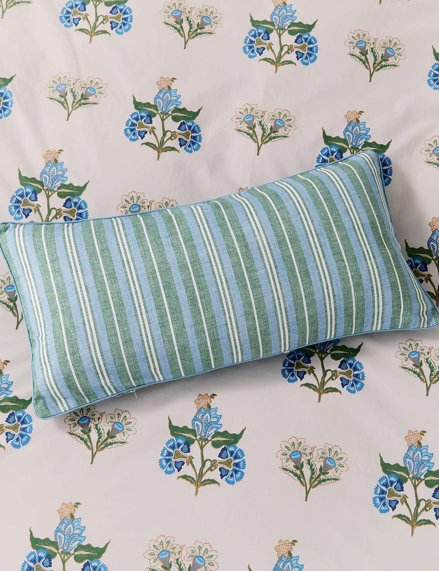 Joules Pure Cotton Country Club Large Cushion Blue Mix