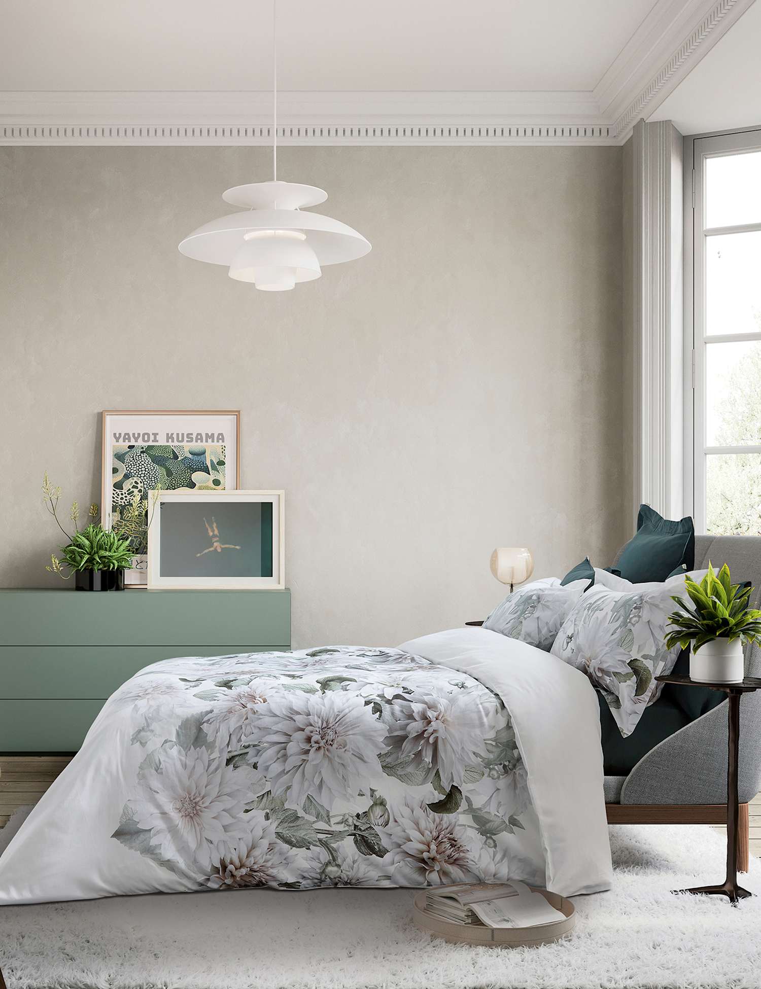 Ted Baker Pure Cotton Clove Floral Bedding Set White Mix