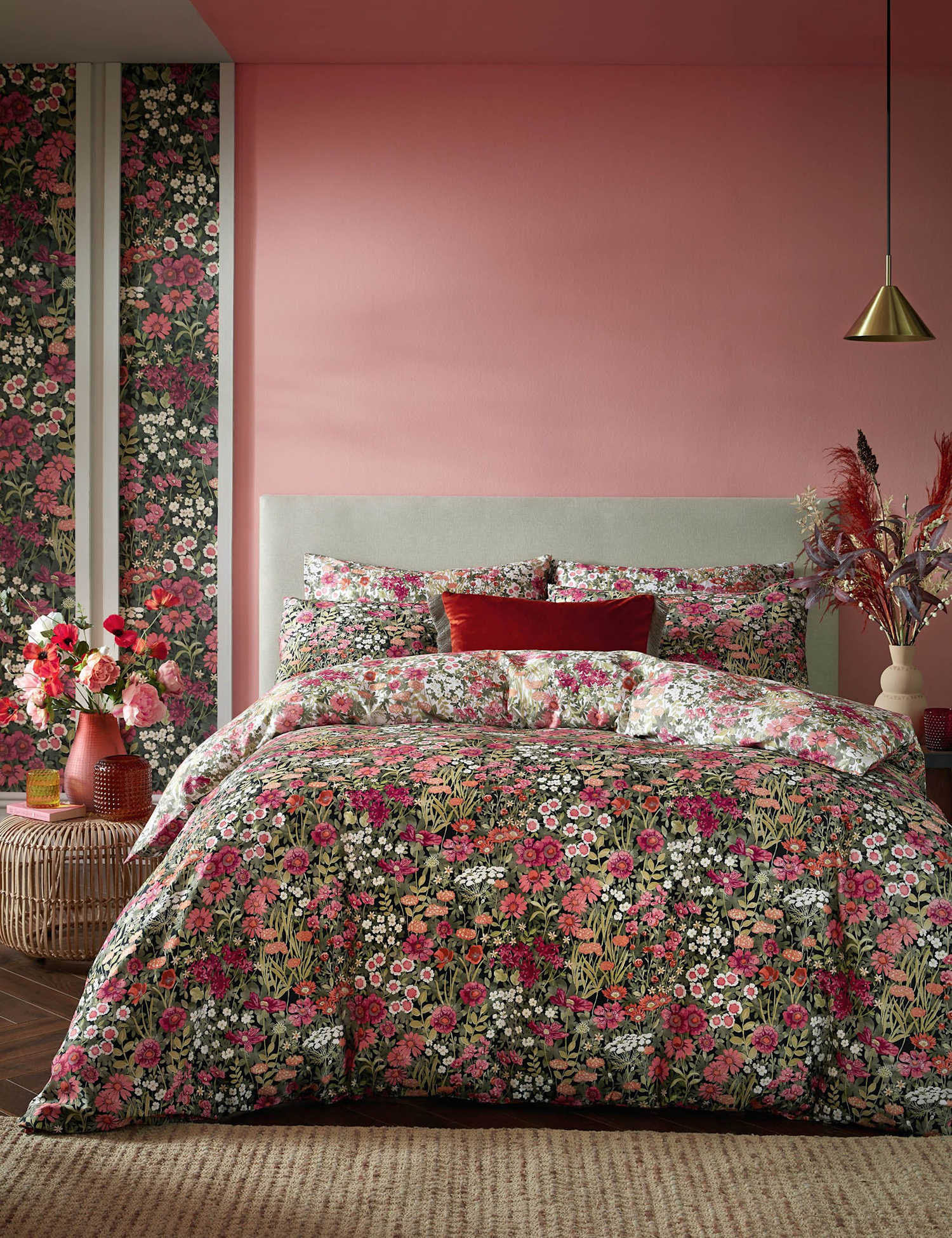 Graham & Brown Pure Cotton Sateen Wallflower Bedding Set Multi