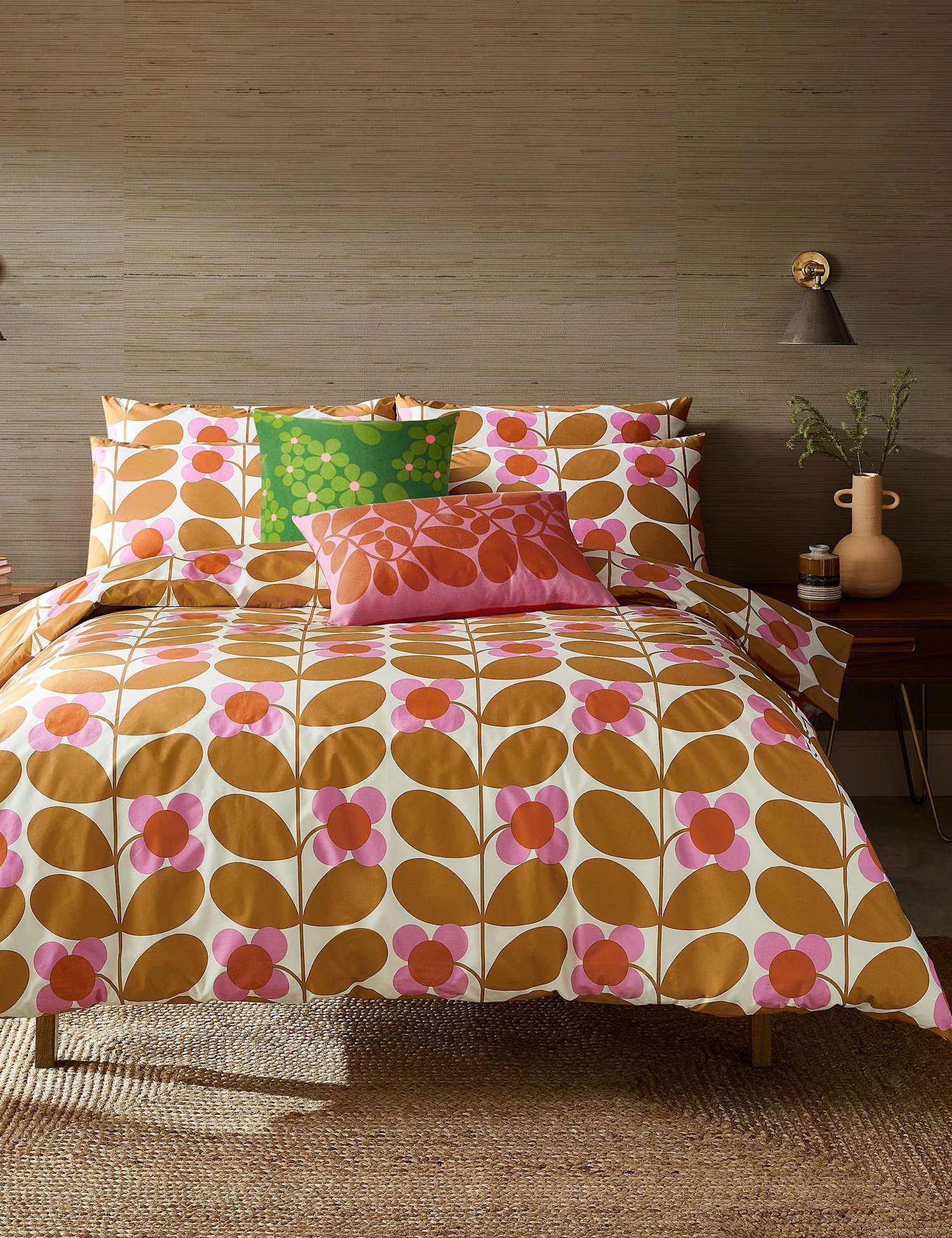 Orla Kiely Pure Cotton Stem Bloom Bedding Set Yellow Mix