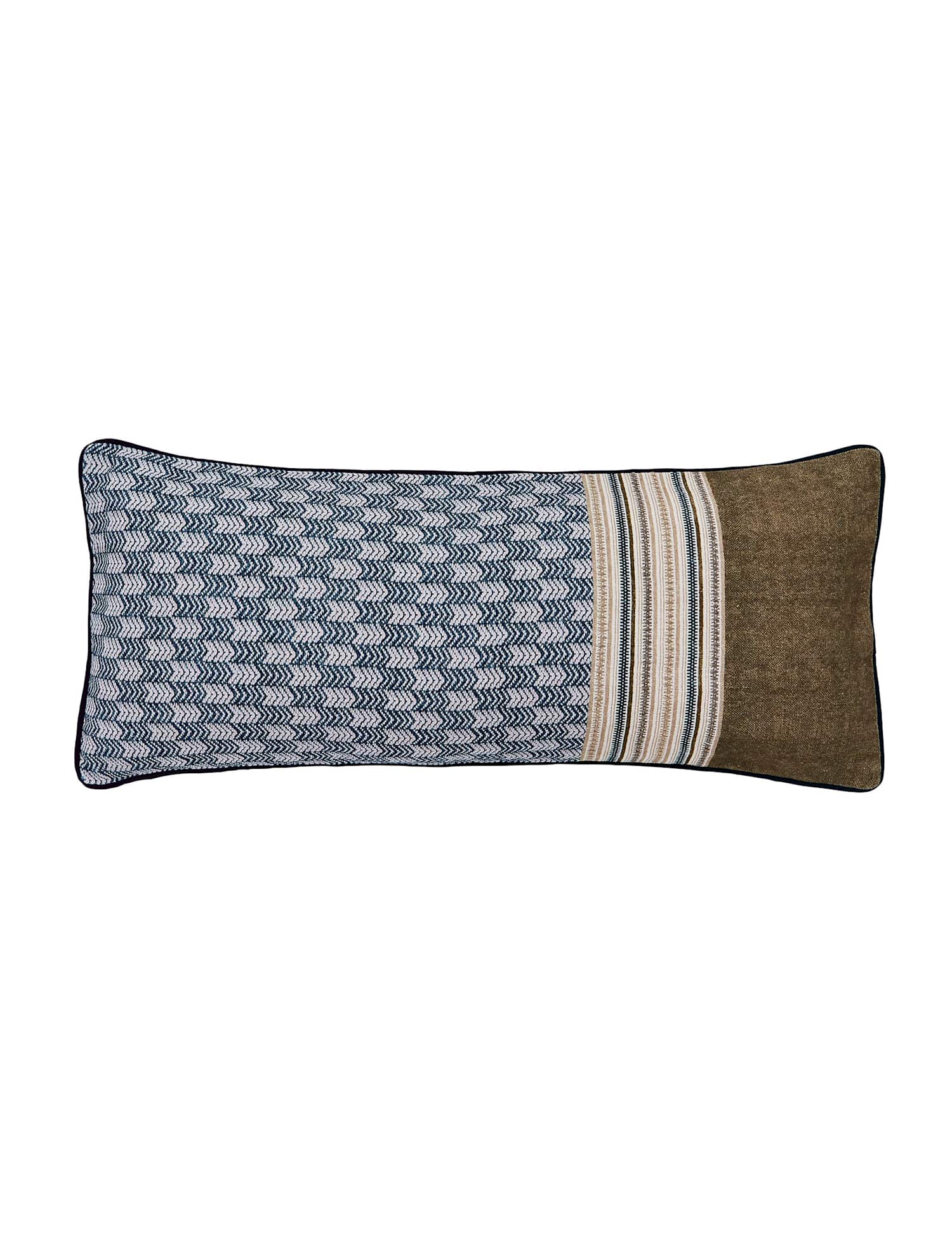 Bedeck of Belfast Avero Tile Print Rectangle Cushion Blue Mix