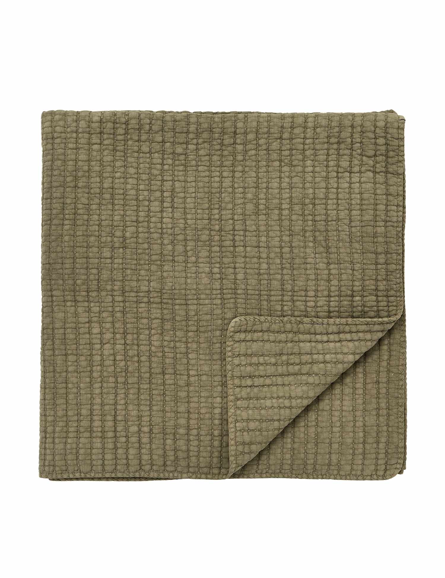 Bedeck of Belfast Pure Cotton Nora Quilted Throw Green