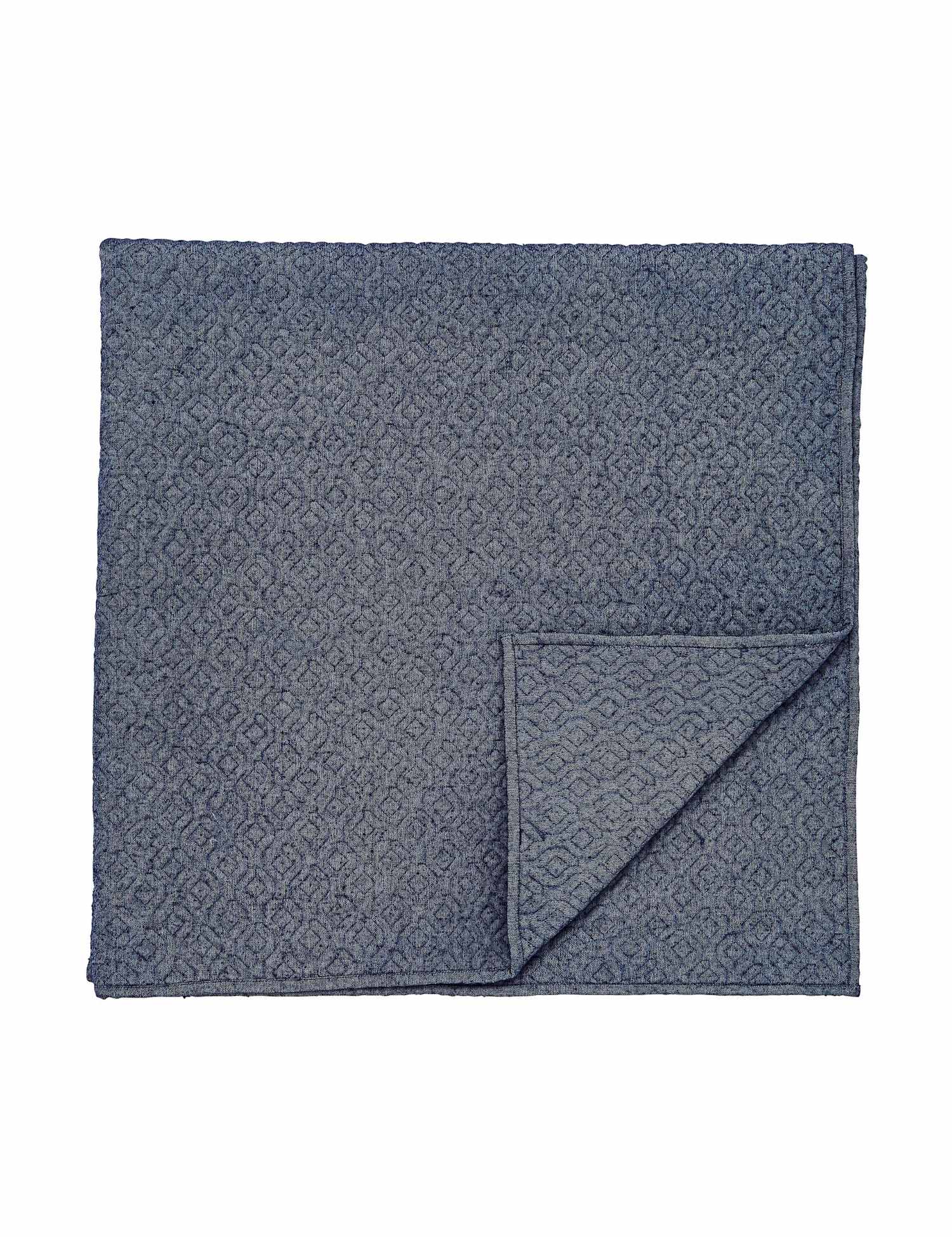 Bedeck of Belfast Pure Cotton Elara Quilted Throw Blue