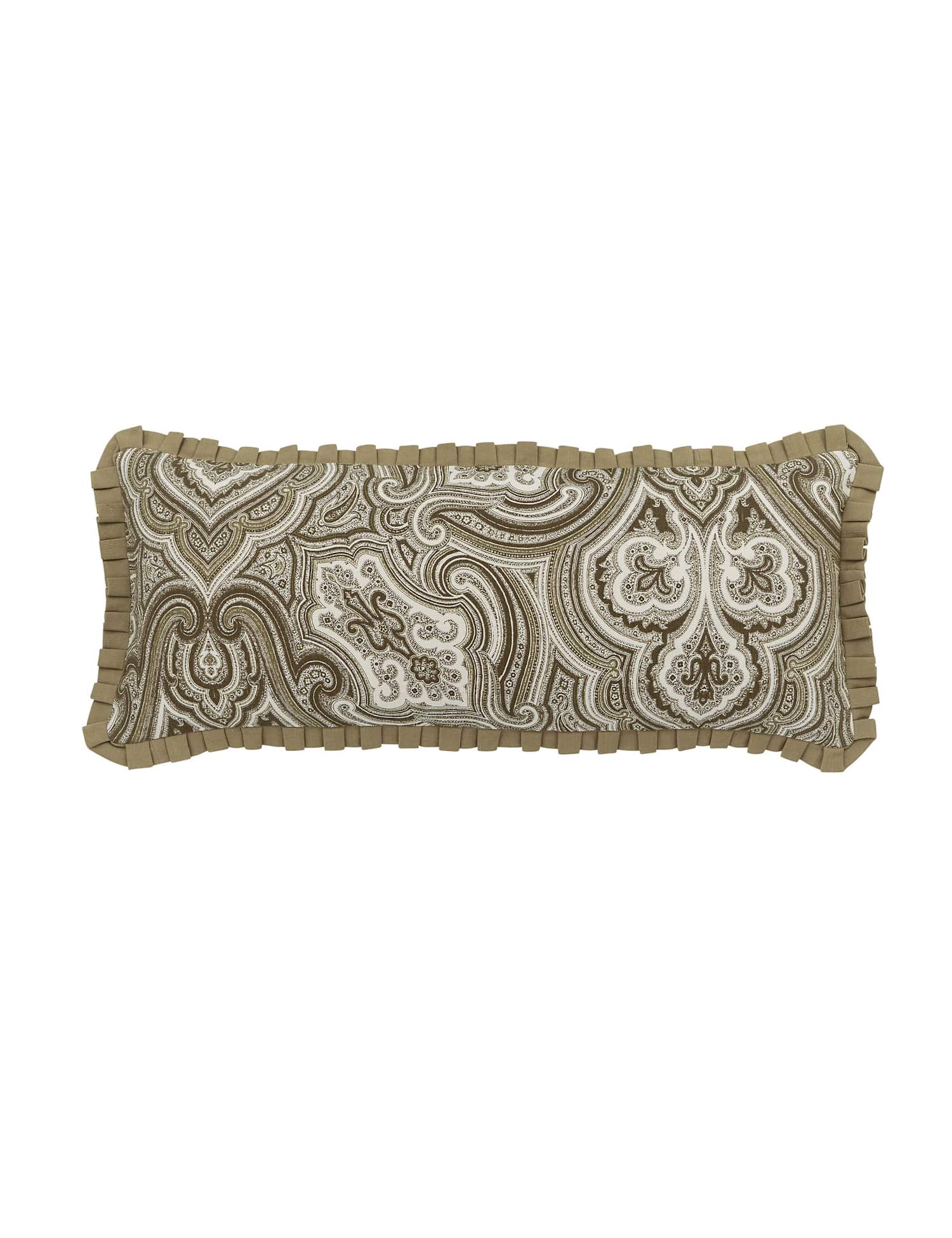 Bedeck of Belfast Nora Paisley Frill Rectangle Cushion Brown Mix