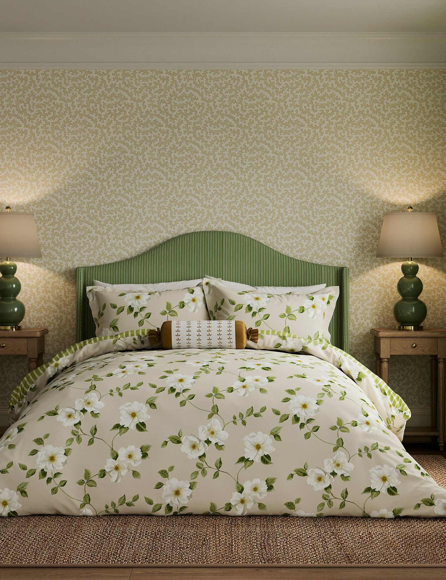 Sanderson Poets Rose Floral Bedding Set Multi