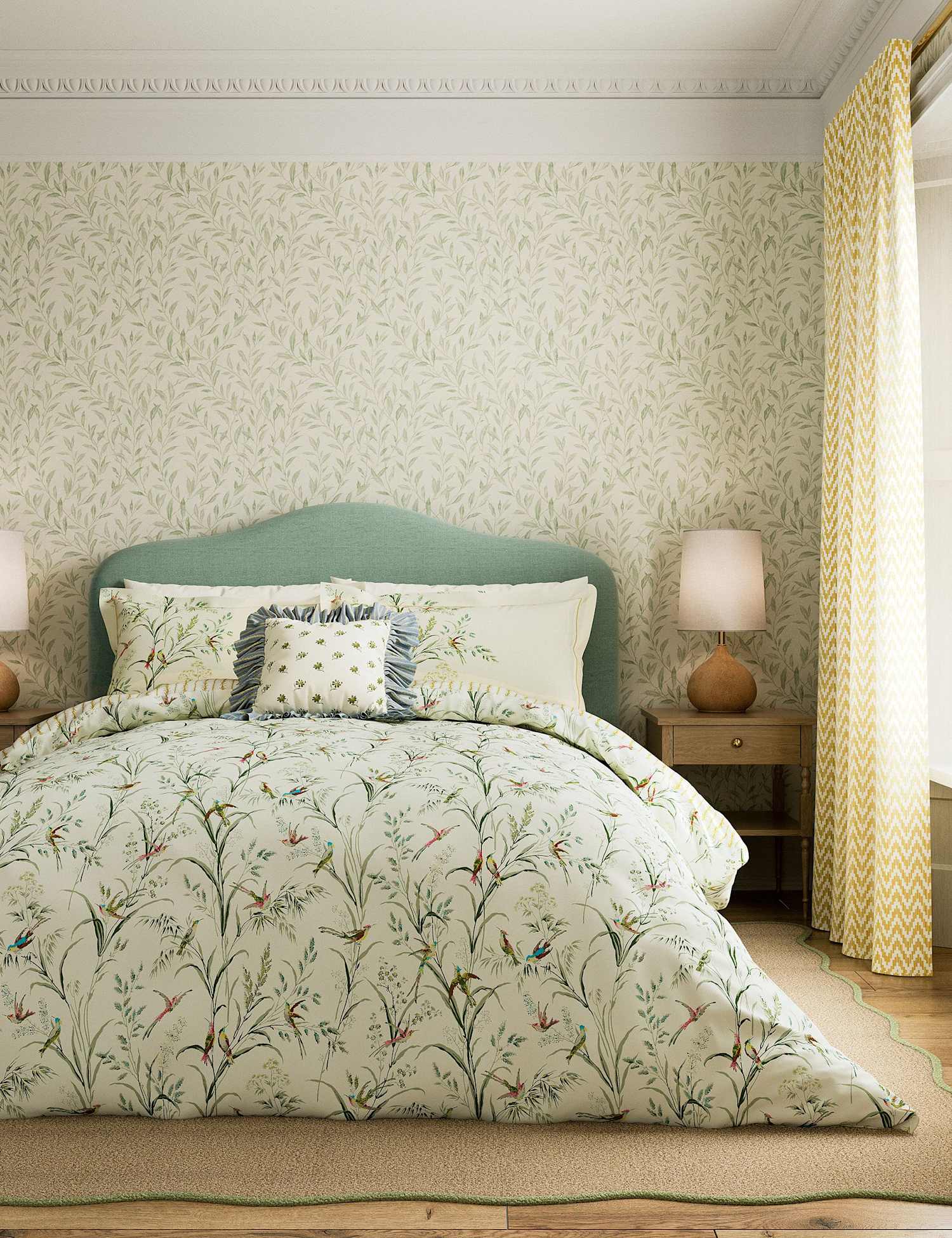 Sanderson Tuileries Frilly Bedding Set Multi