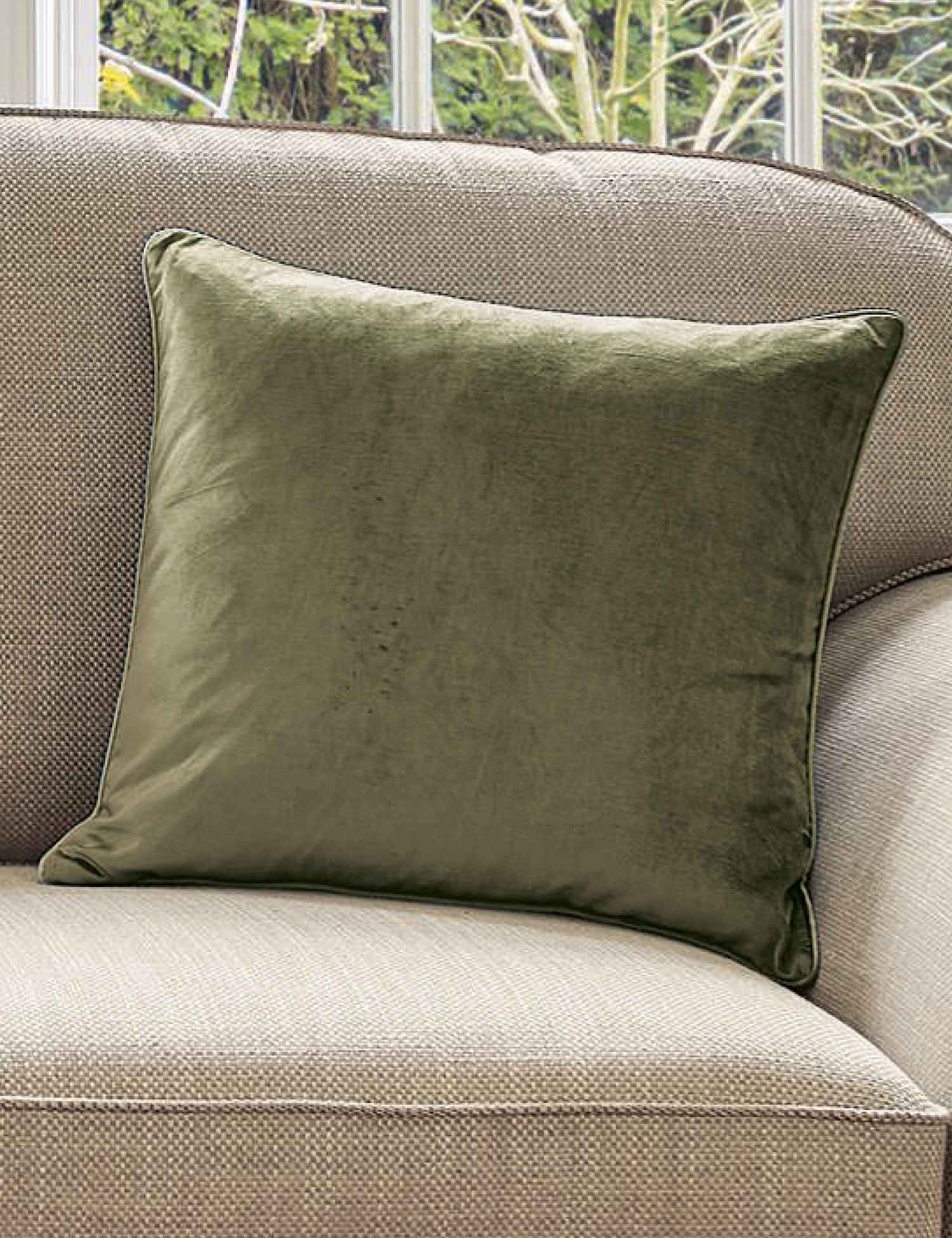 Laura Ashley Velvet Nigella Cushion Dark Green