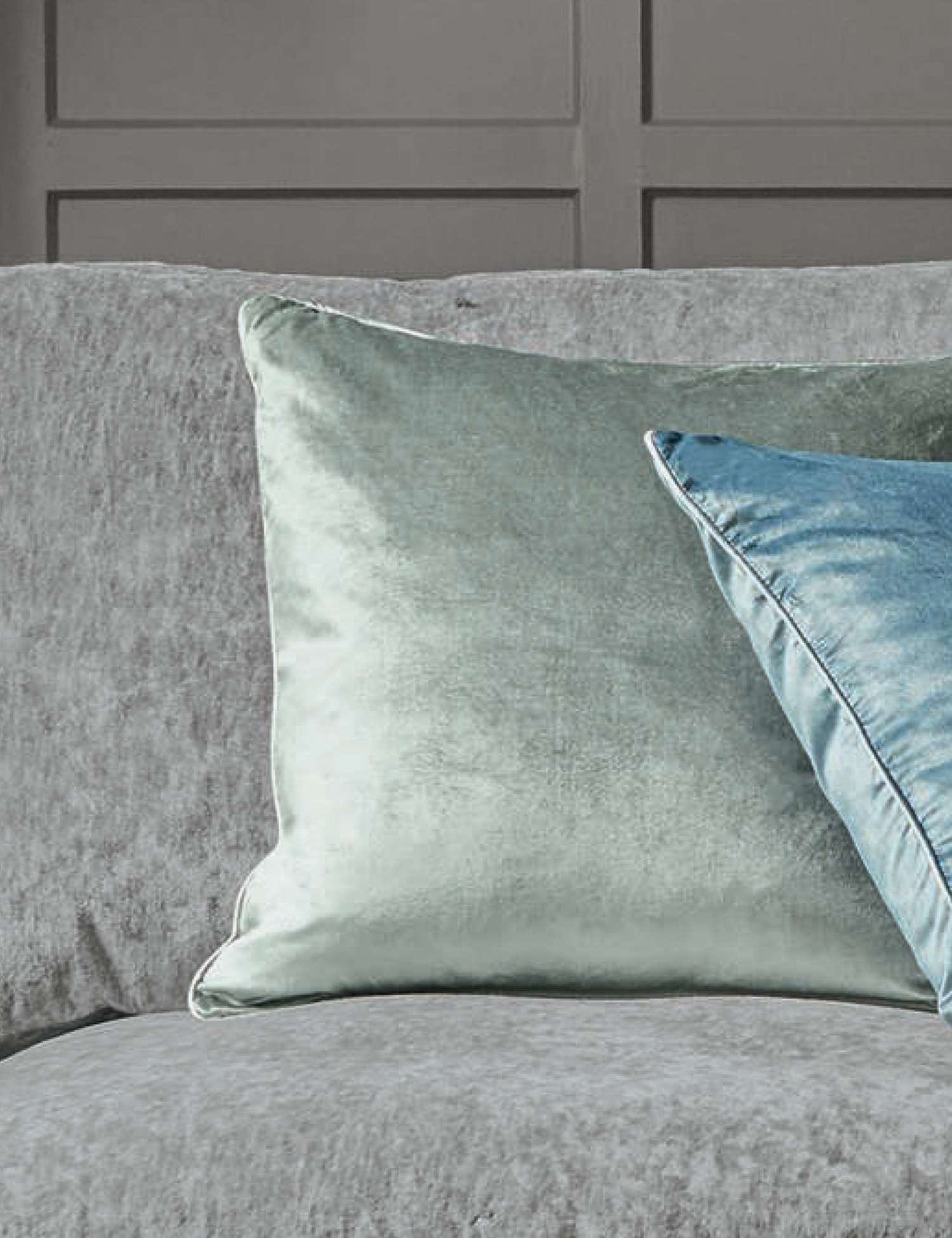 Laura Ashley Velvet Nigella Cushion Grey Mix