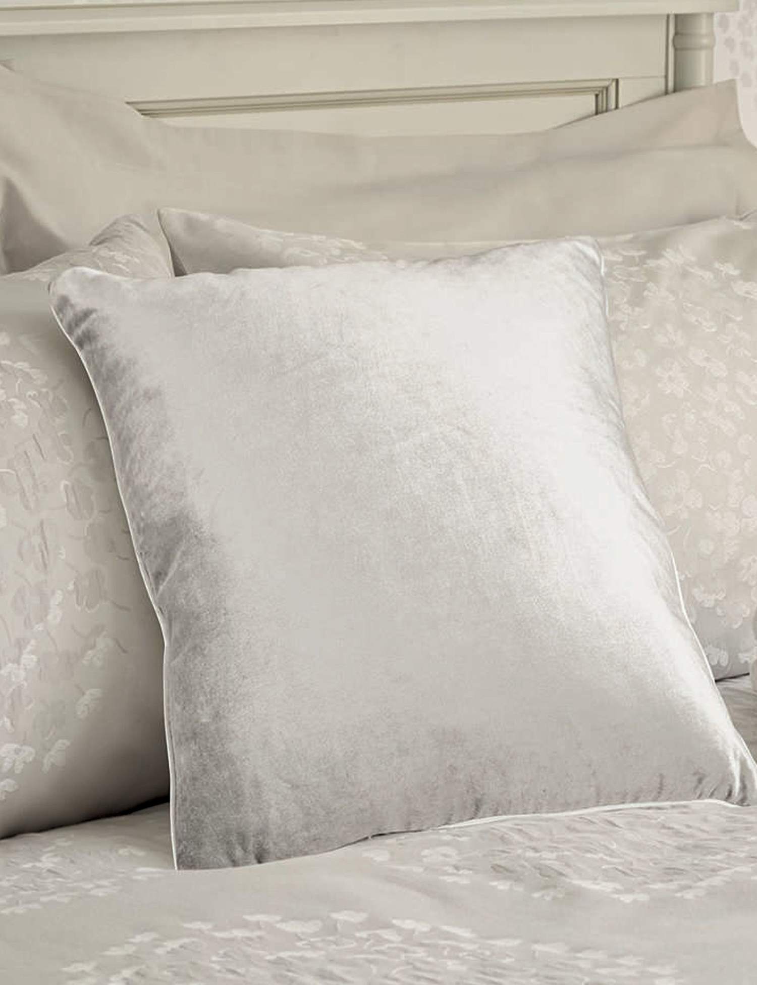 Laura Ashley Velvet Nigella Cushion Silver