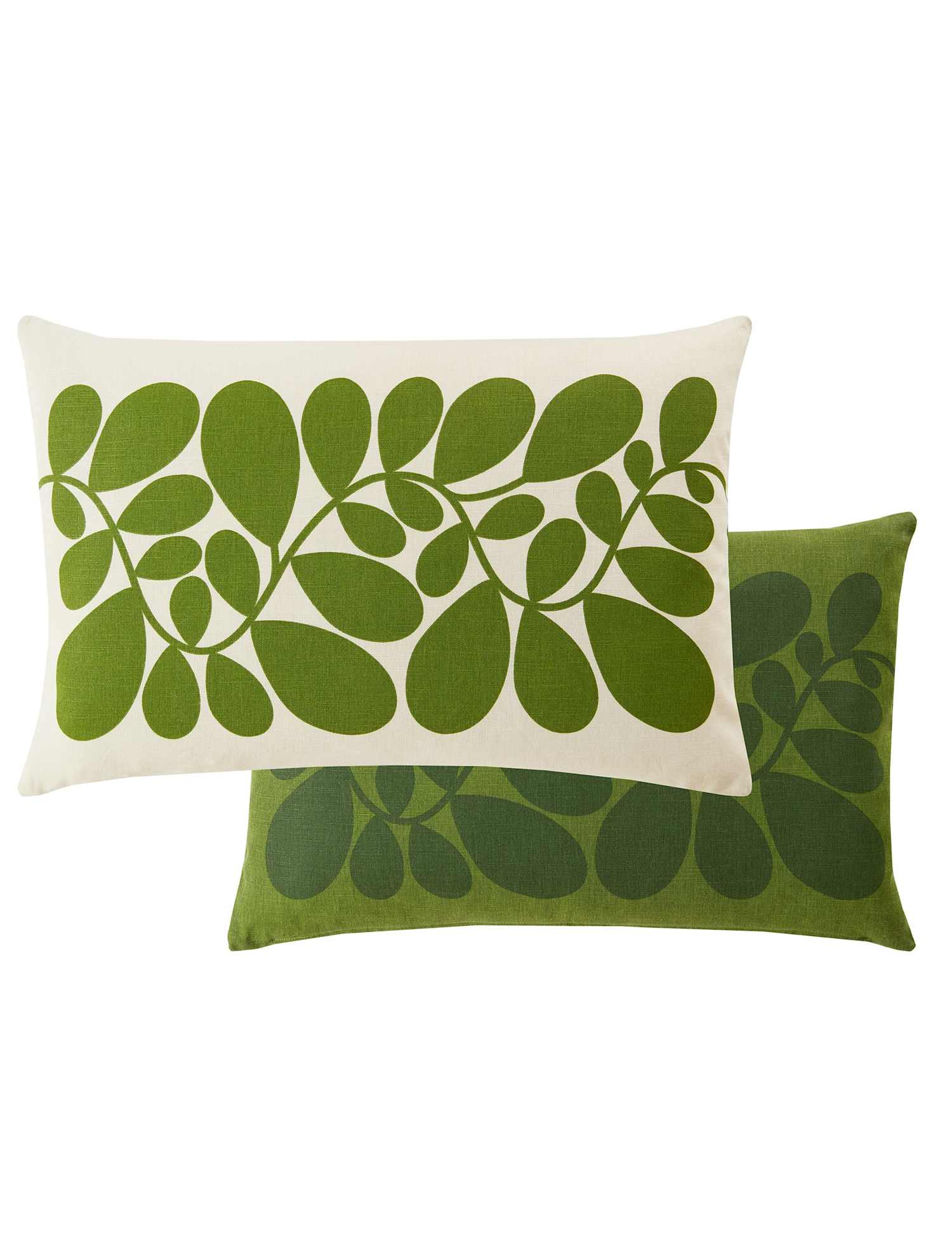 Orla Kiely Pure Cotton Sycamore Stripe Reversible Cushion Green Mix