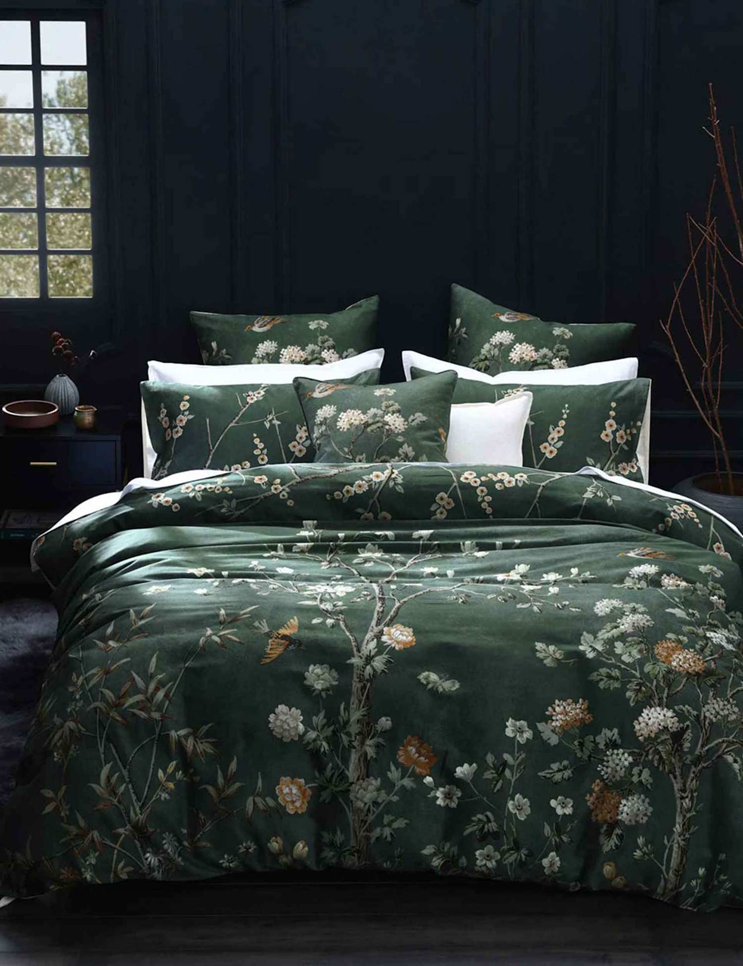 MM Linen Pure Cotton Zen Bedding Set Green Mix