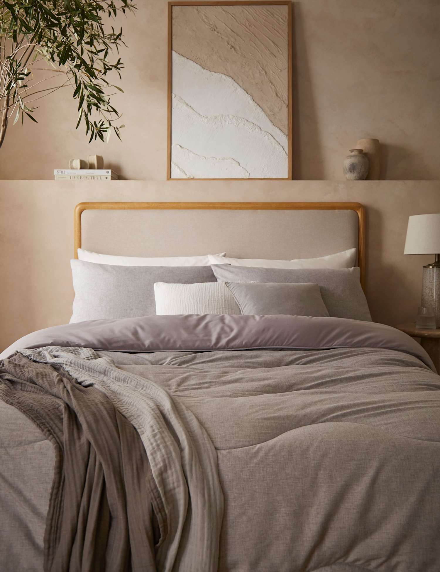 Nightlark Soft Weave 4.5 Tog Coverless Duvet Set Light Grey