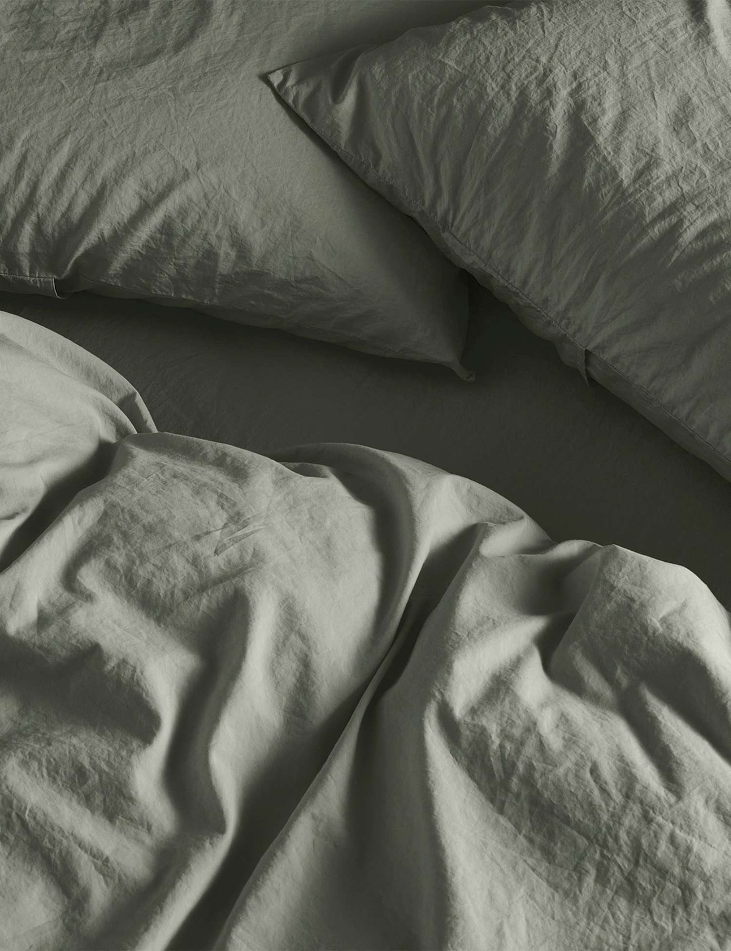 Bedfolk Pure Cotton Relaxed Duvet Cover Khaki