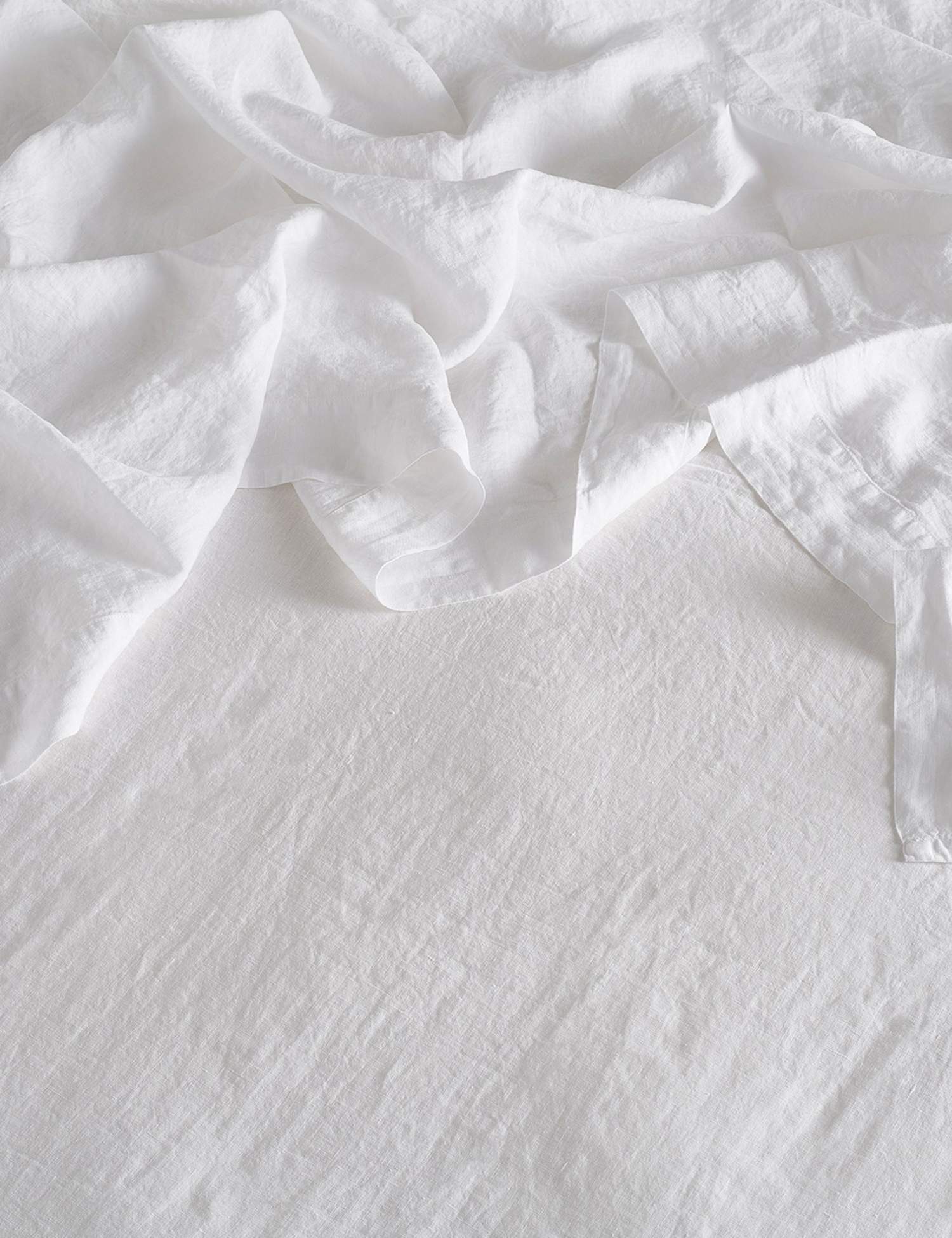 Bedfolk Pure Linen Washed Flat Sheet White