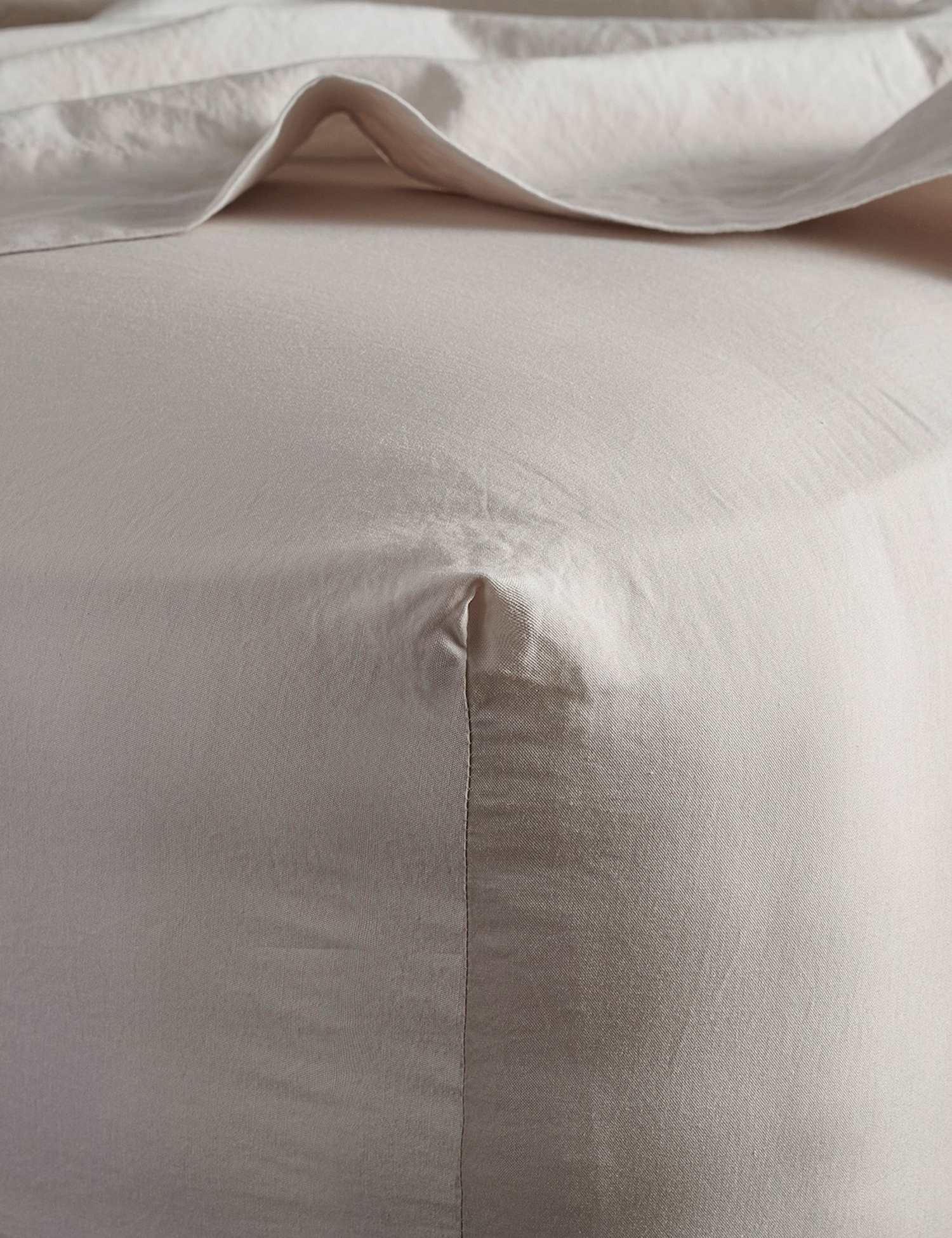 Bedfolk Pure Cotton Washed Fitted Sheet Beige