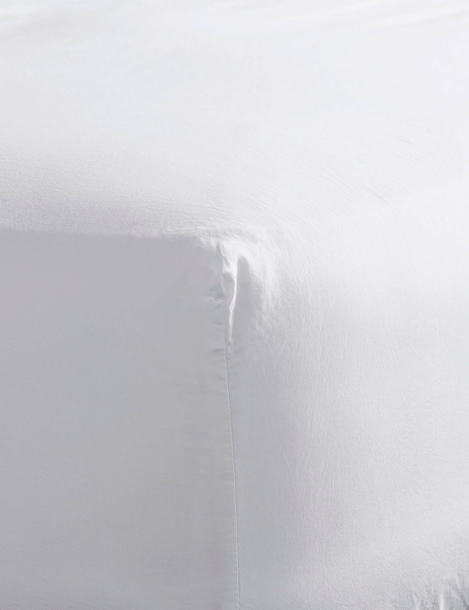 Bedfolk Pure Cotton Washed Fitted Sheet White
