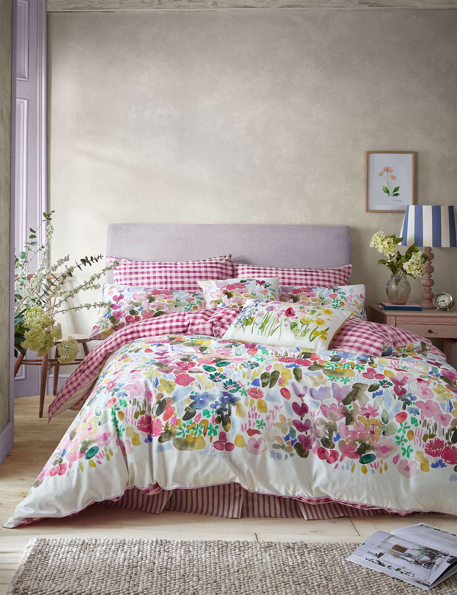 Bluebellgray Pure Cotton Flora Bedding Set Pink Mix