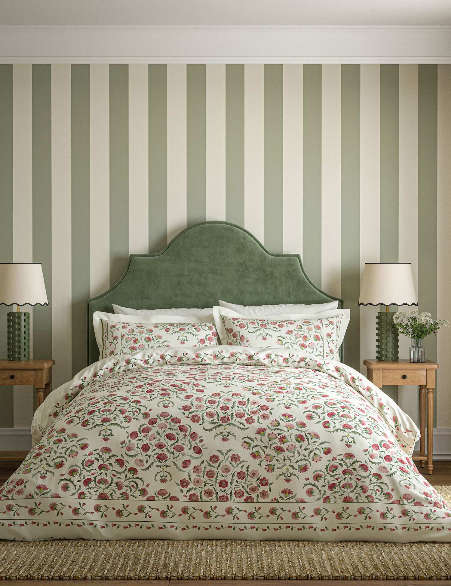 Sanderson Pure Cotton Ottoman Bedding Set Multi